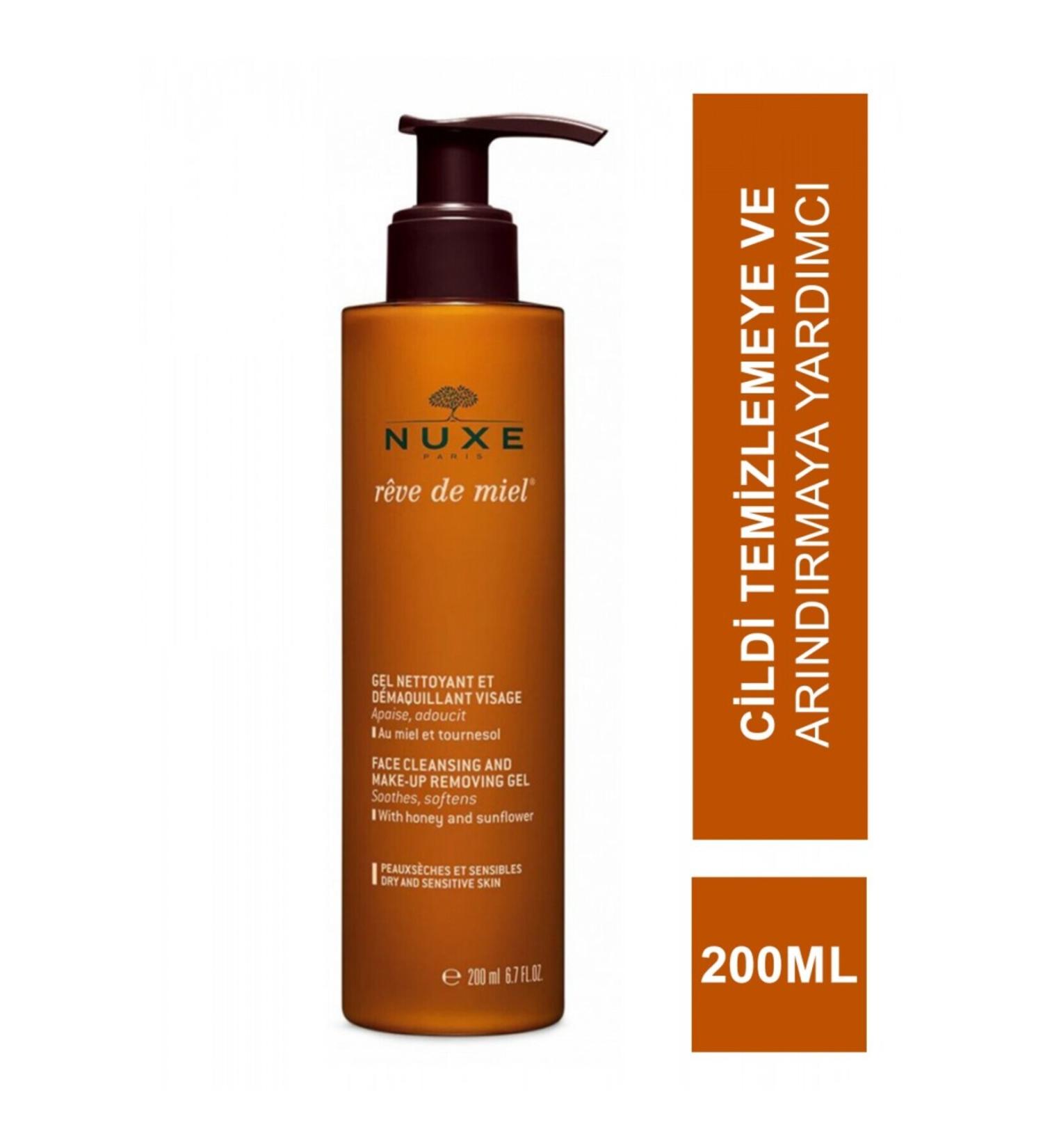 Nuxe Reve de Miel Gel Nettoyant Visage - Cleansing Purifying Face and Make-up Remover Gel 200 ml