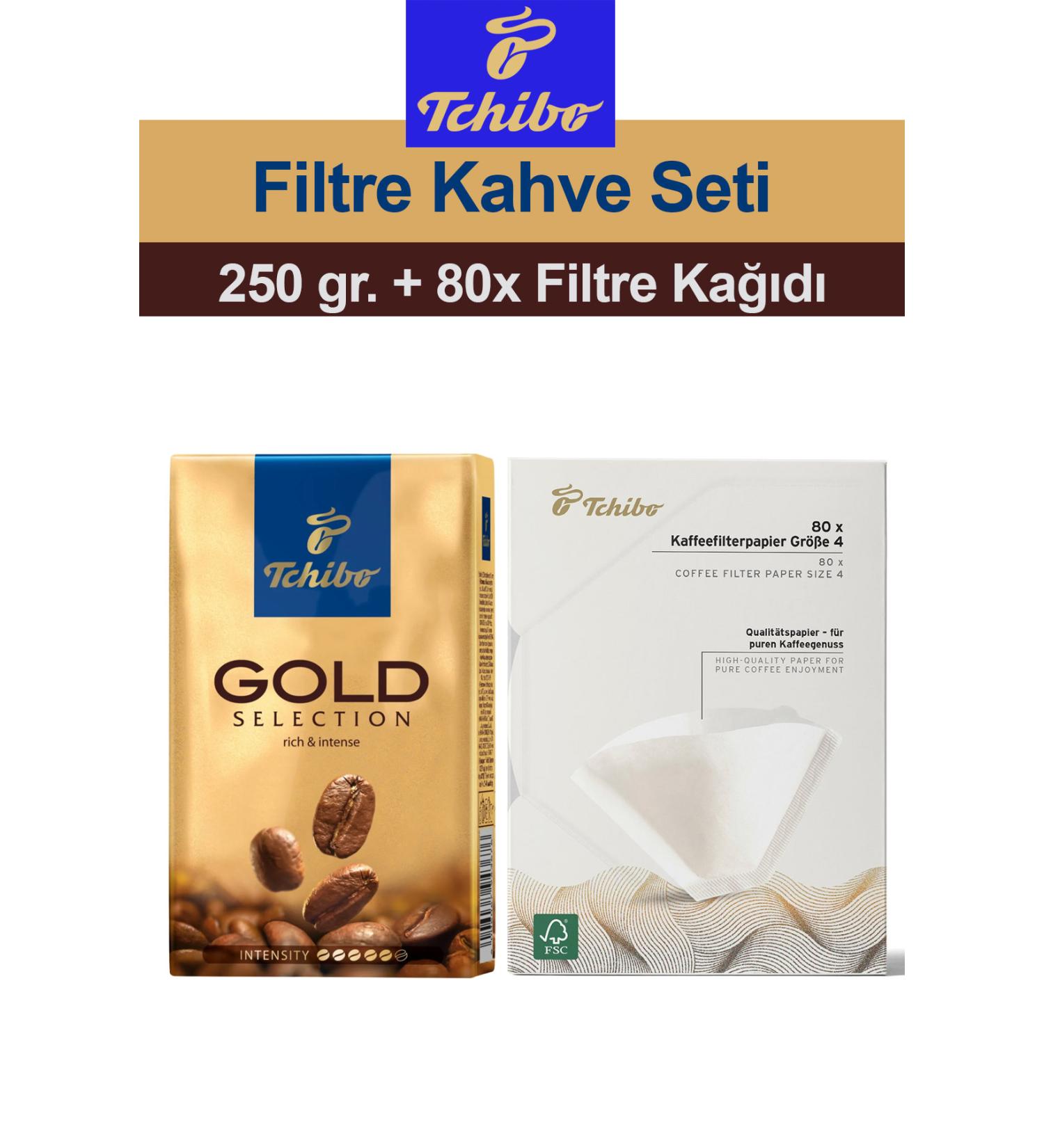 Tchibo Gold Selection Ground Filter Coffee 250 gr. + 80 Filters