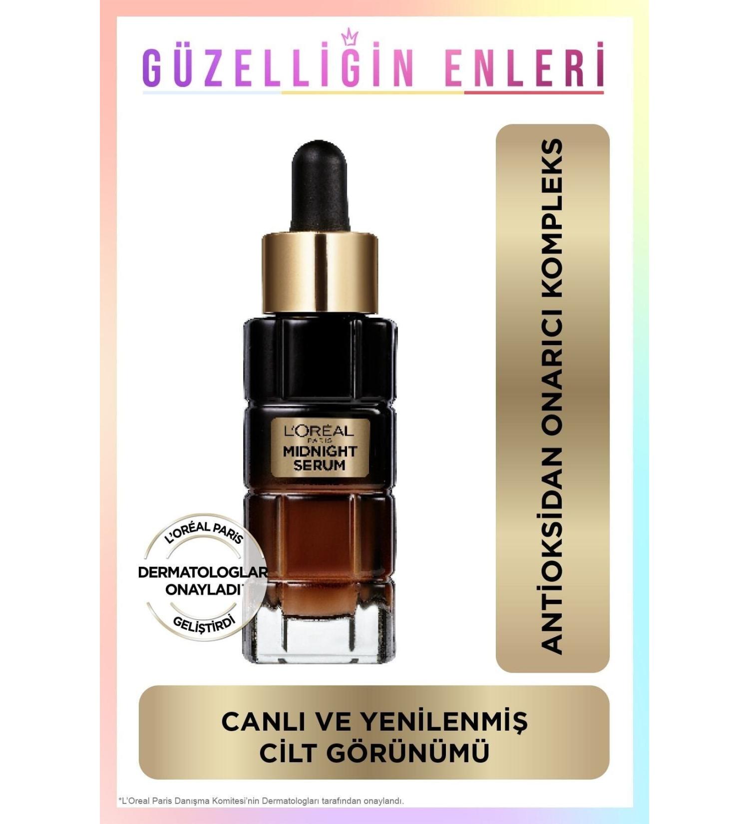 L'Oreal Paris MIDNIGHT SKIN RENEWAL & BRIGHT SKIN APPEARANCE REVITALIZING SERUM 30 ML GKHAIR145 - Buy Online on GoSupps.com