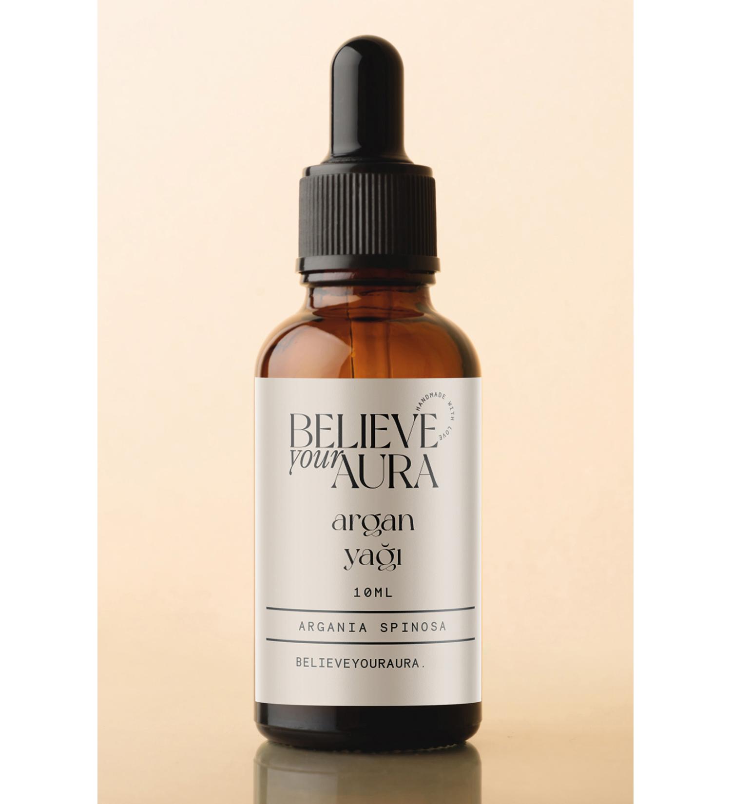 Believe Your Aura Argan Oil - 0 Pure and Natural Skin and Hair Care Oil - Argan Oil - 10 ml