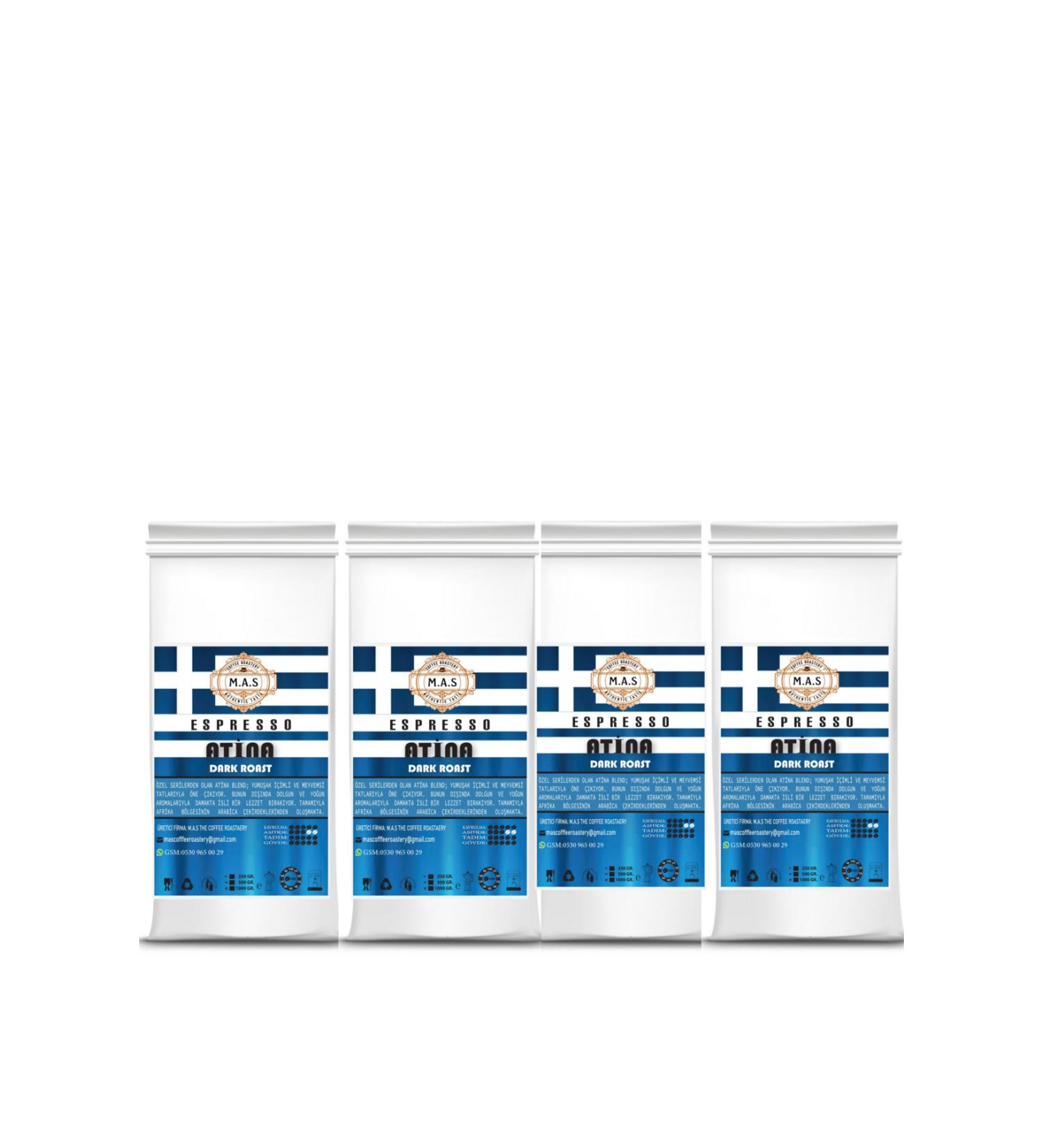 MAS THE COFFEE ROASTERY ESPRESSO ATHENS BLEND (BEANS OR GROUND) Coffee 4x1 Kg Package