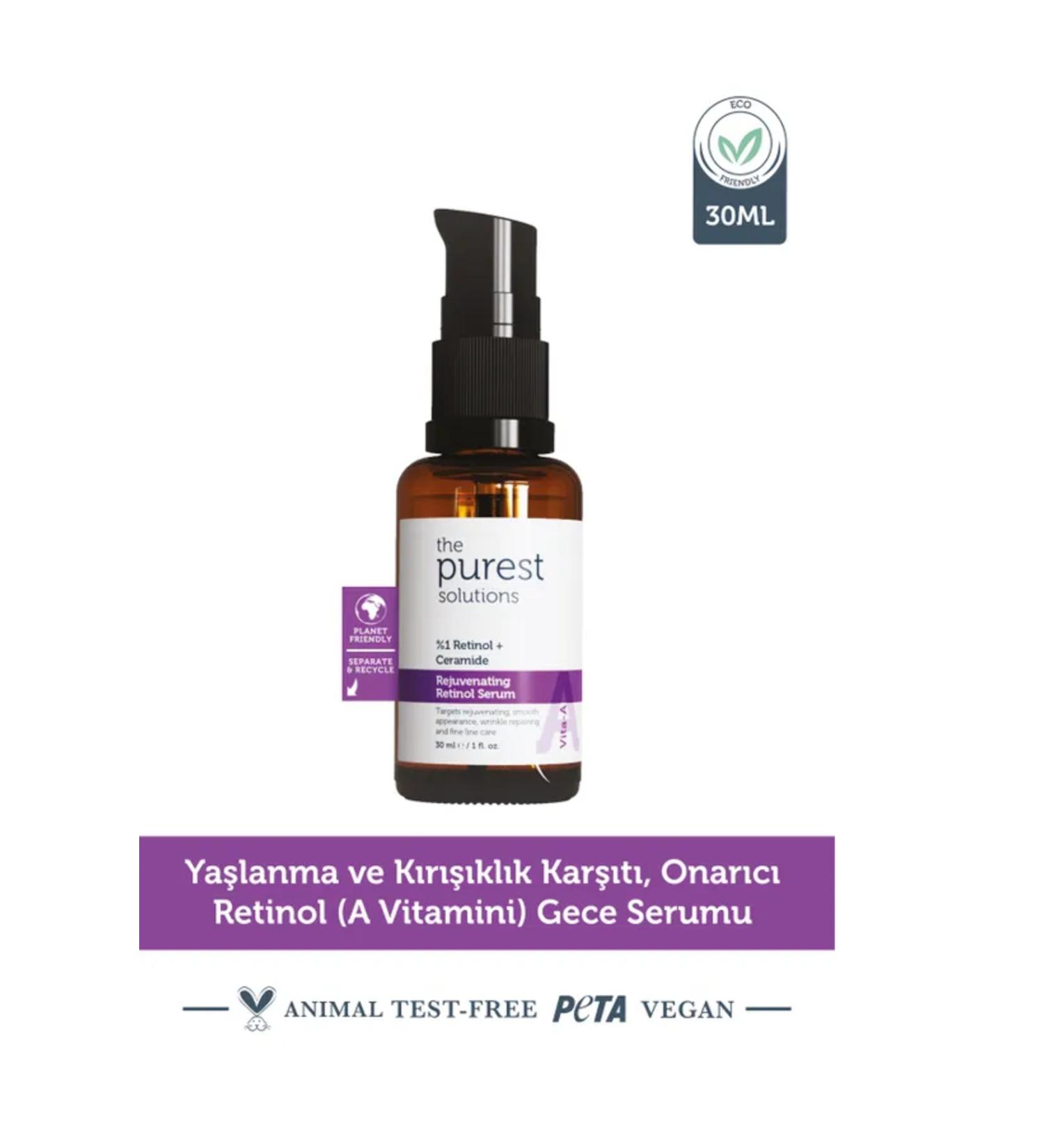 The Purest Solutions ANTI-WRINKLE REPAIRING RETINOL SKIN BRIGHTENING NIGHT SERUM 30 ML (1% RETINOL + CERAMIDE) GKHAIR400