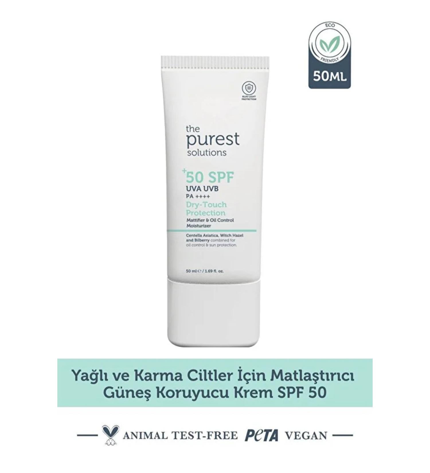 The Purest Solutions Mattifying Sunscreen Cream for Oily and Combination Skin (50ml)