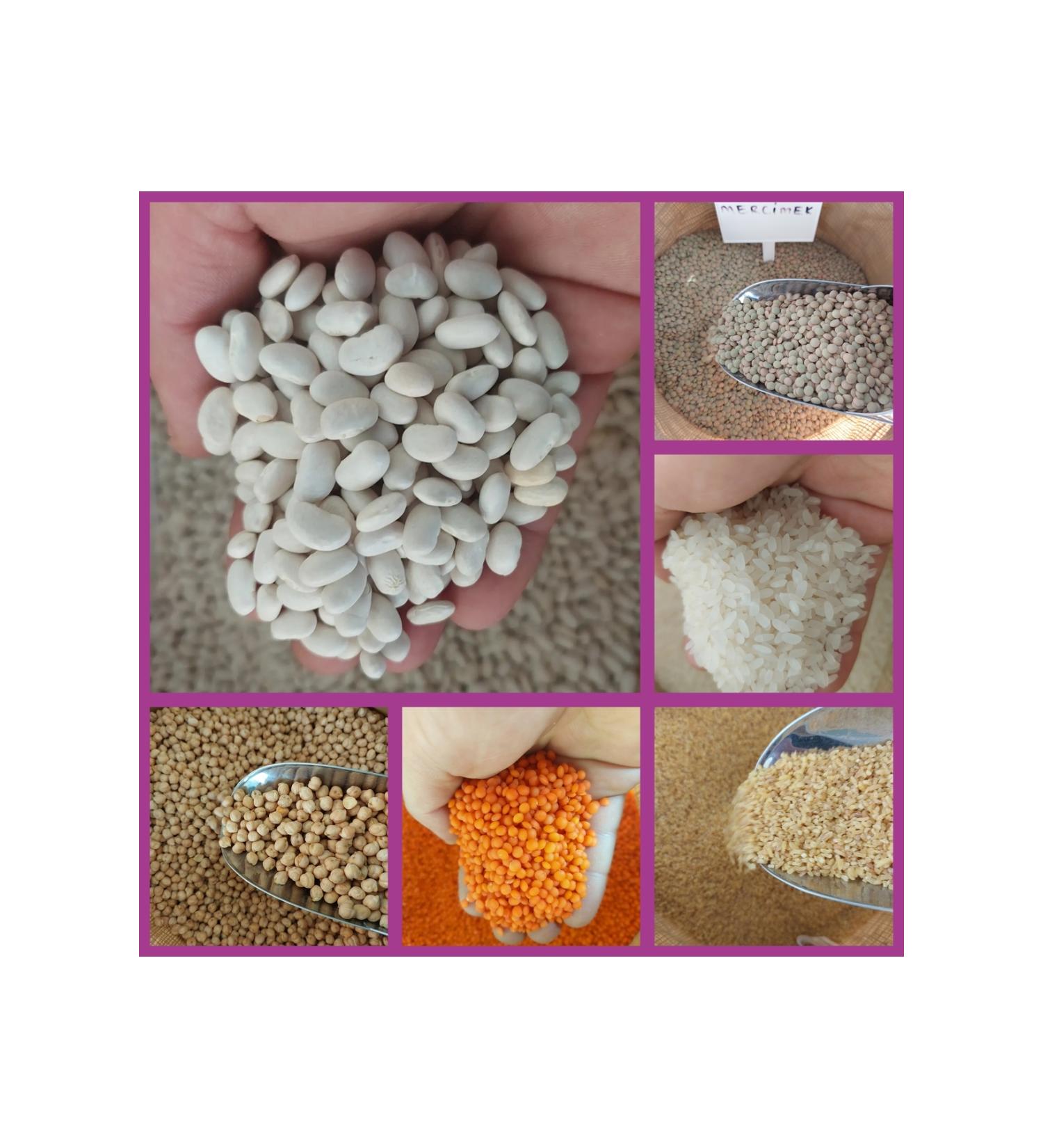 irfan bakliyat Pulses package (beans chickpeas rice bulgur red and green lentils) net 12 kg (2 kg each)