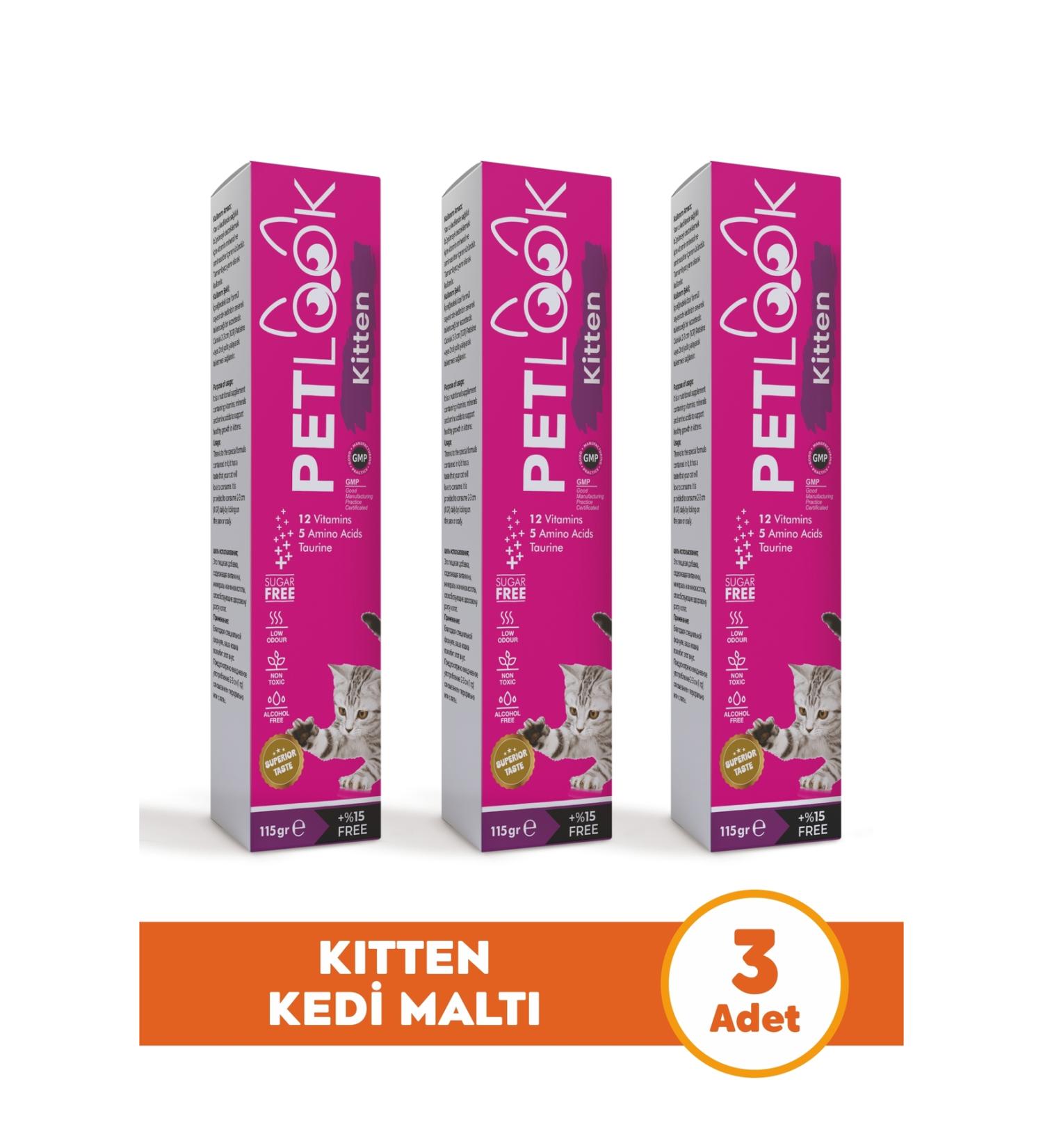 PetLook Kitten and Mother Cat Malt Multivitamin 115 GR 3-Piece Economic Set