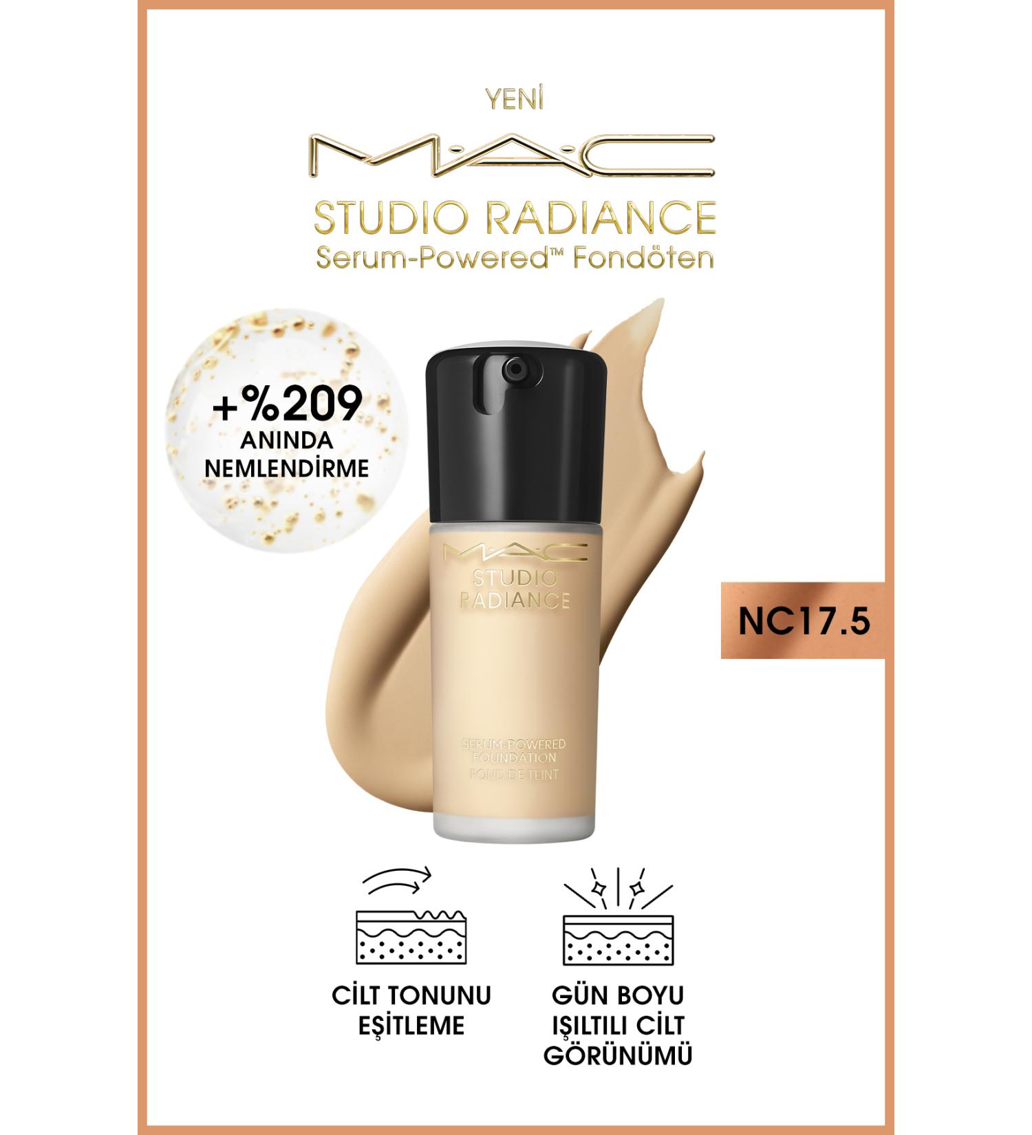 Mac SMOOTH - PLUMP AND RADIANT STUDIO RAD ANCE NC17.5 POWERED SERUM FOUNDATION 30ML PSSN874