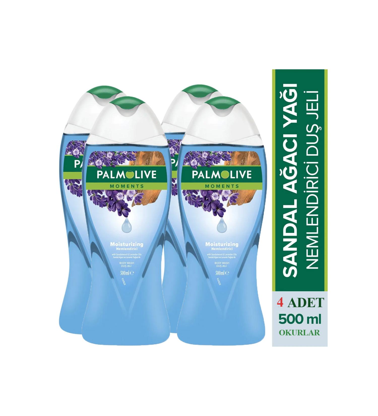 Palmolive Moments Moisturizing Bath and Shower Gel with Sandalwood and Lavender Oils 500 ml 4 PCS