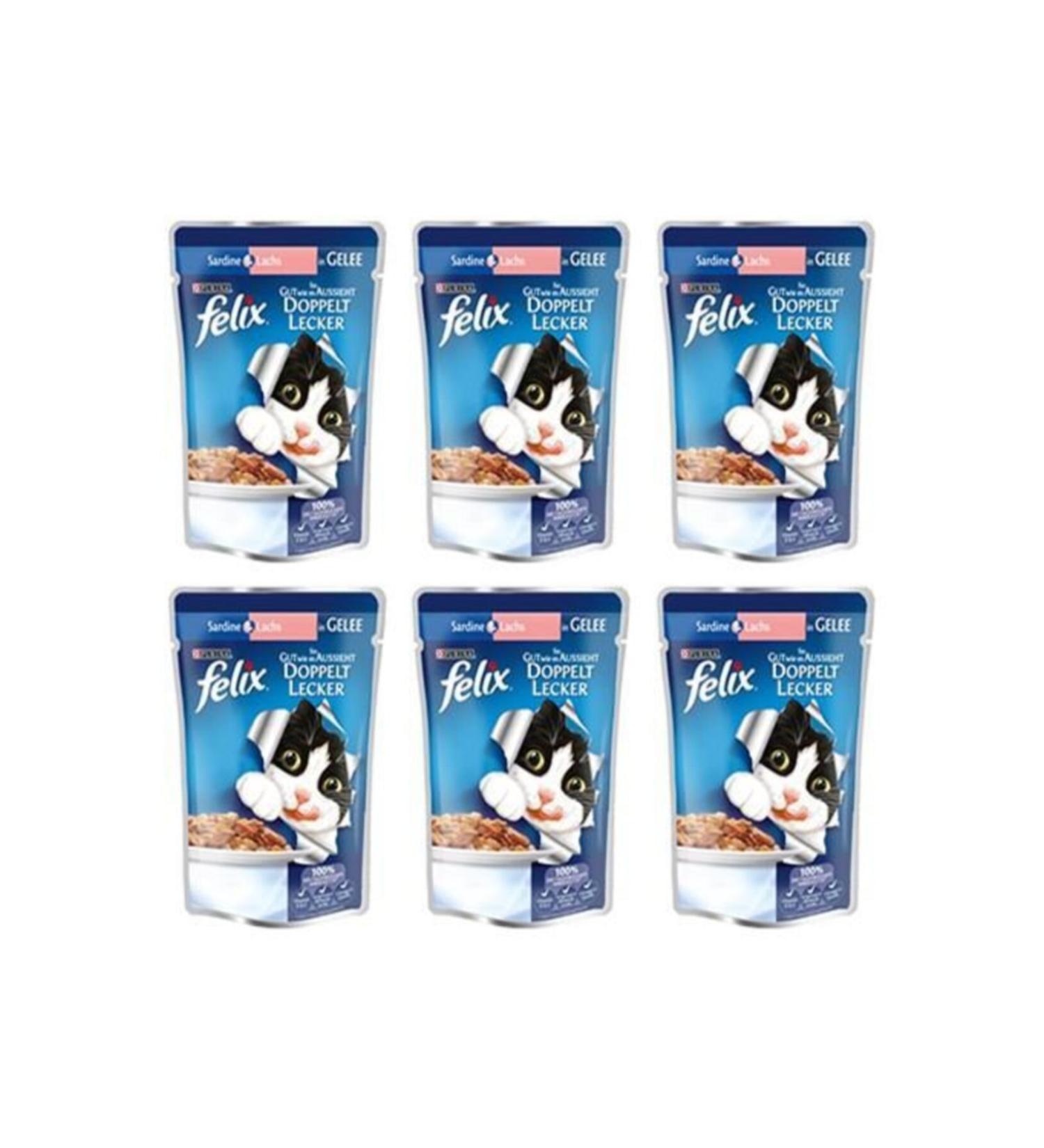 FELIX Purina Felix Double Flavor Salmon & Sardine Wet Cat Food (Buy 6 Pay 5)