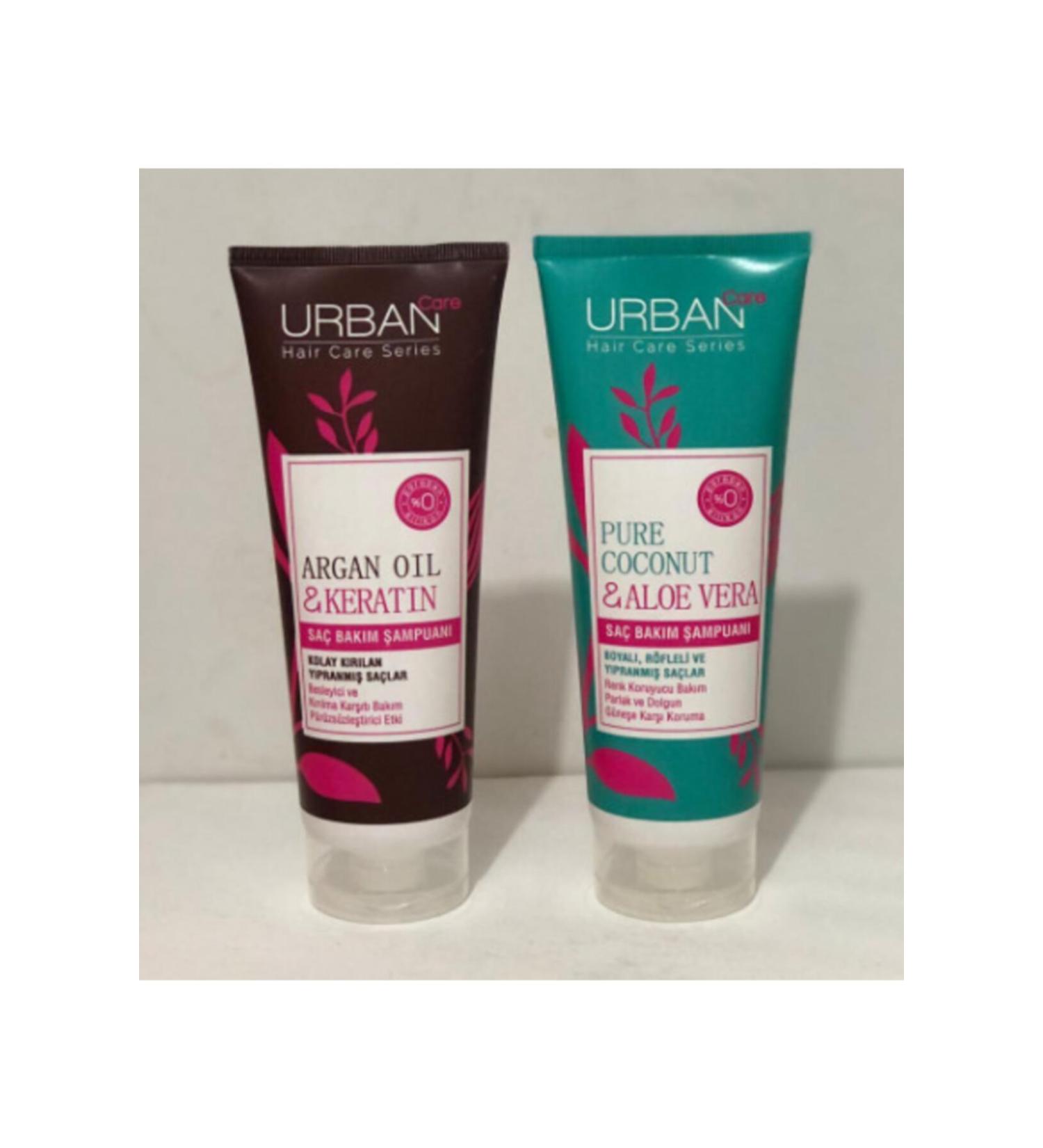 Urban Care Urban Argan Oil & Keratin Shampoo 250 Ml + Urban Pure Coconut & Aloe Vera Shampoo 250 Ml