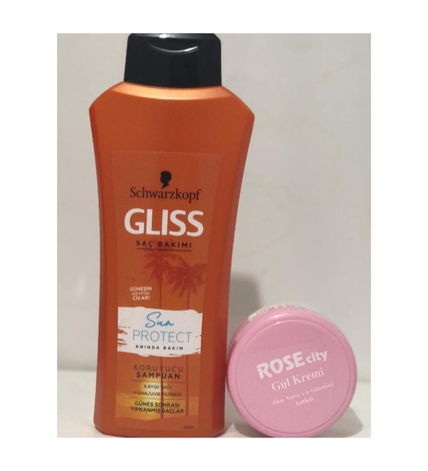 Buy Gliss Sun Protect 525 ml Shampoo and Get Rose City 135ml Aloe Vera Rose Cream as a Gift