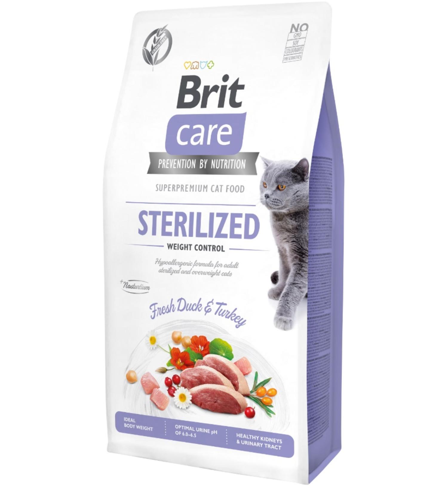Brit Care care grain-free sterilized cat 7kg duck sterilized cat food sterile cat