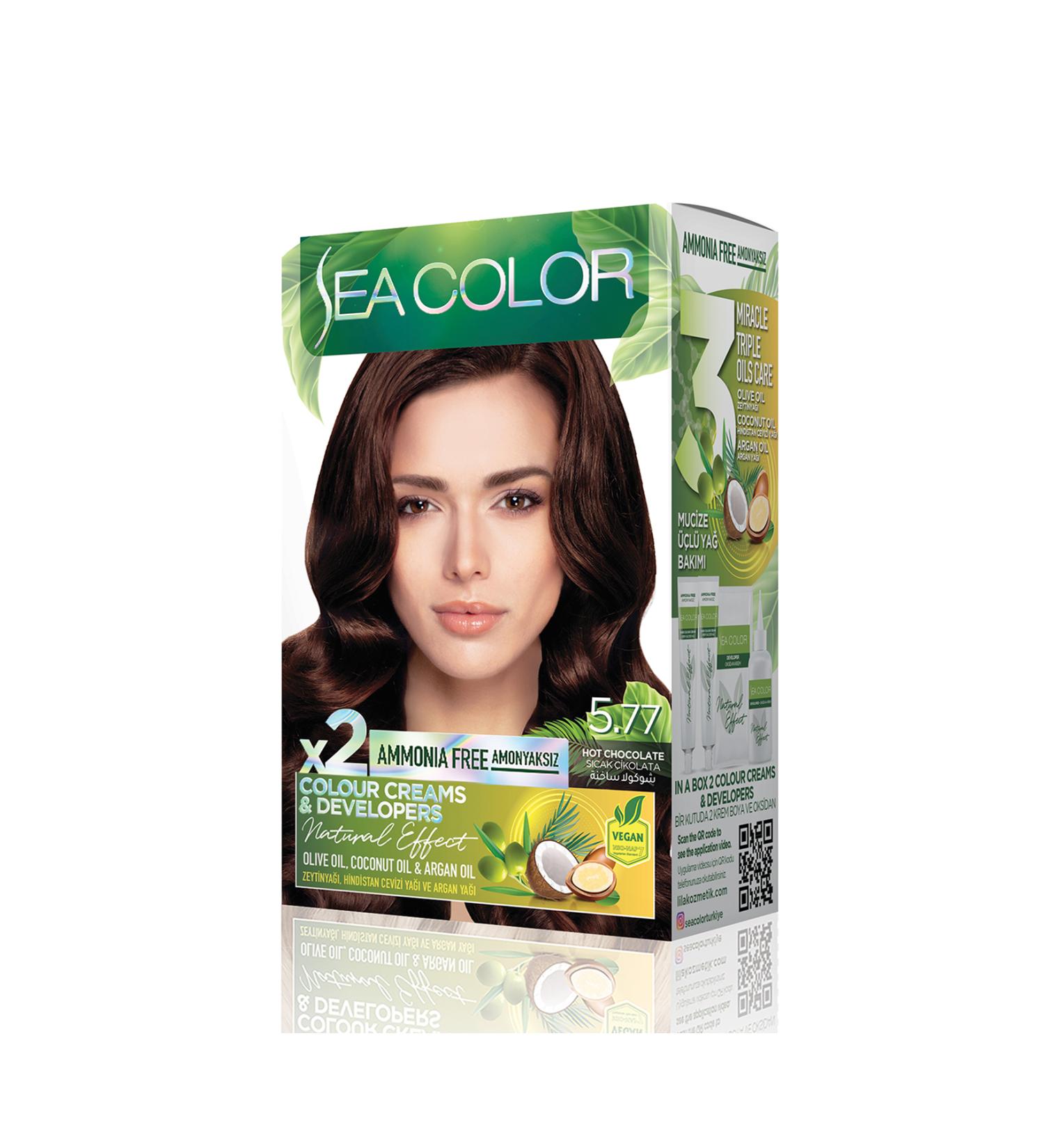 Sea Color Ammonia-Free Vegan Natural Nourishing Permanent Hair Dye0 White Cover (1 PACK 2 x 50 ML) - Buy Online on GoSupps.com