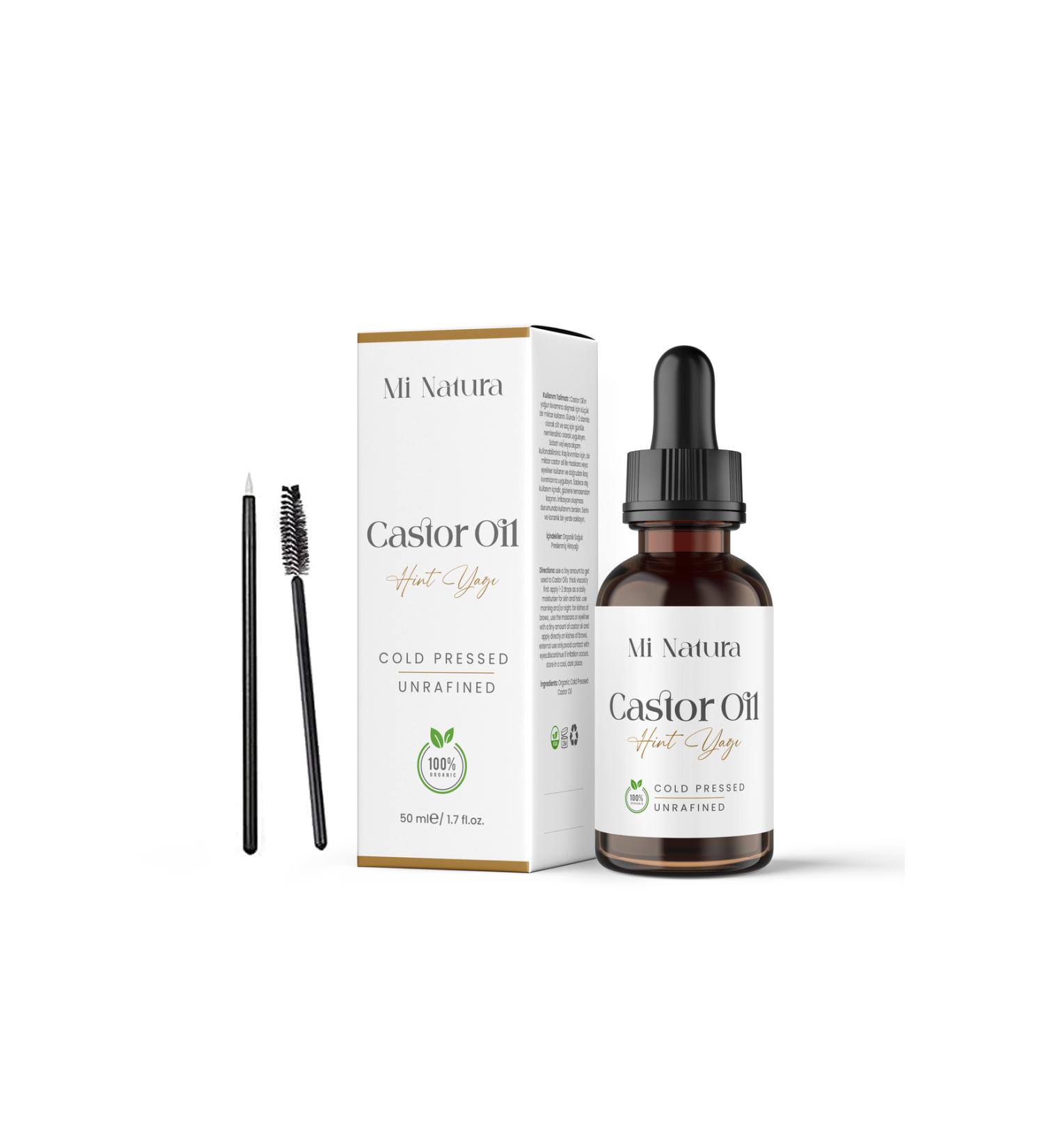 Mi Natura 0 Natural Hair Eyebrow and Eyelash Care Castor Oil 50 ml - Buy Online on GoSupps.com