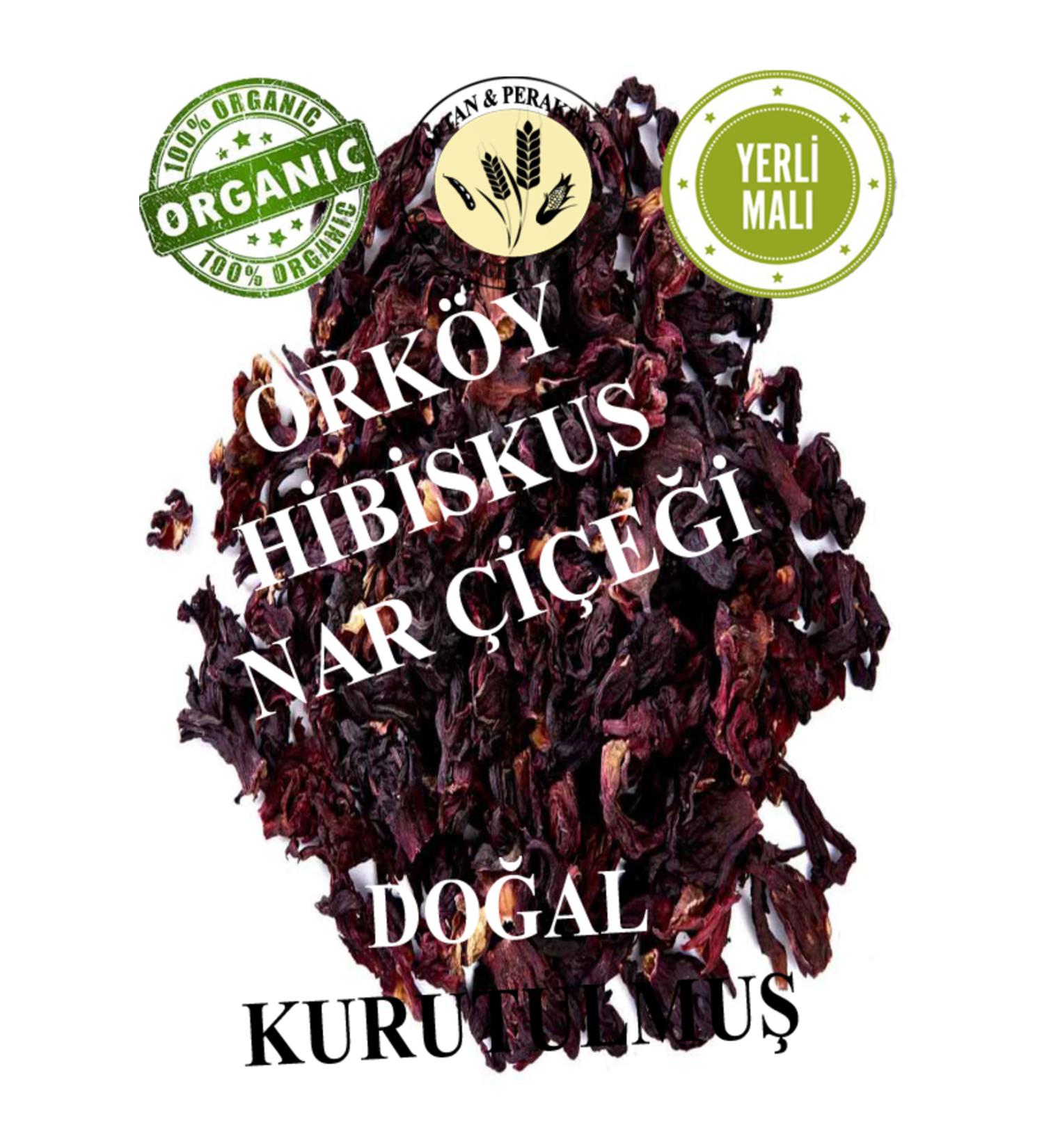 Orkoy Natural Dried Organic Hibiscus - Pomegranate Flower 500 gr