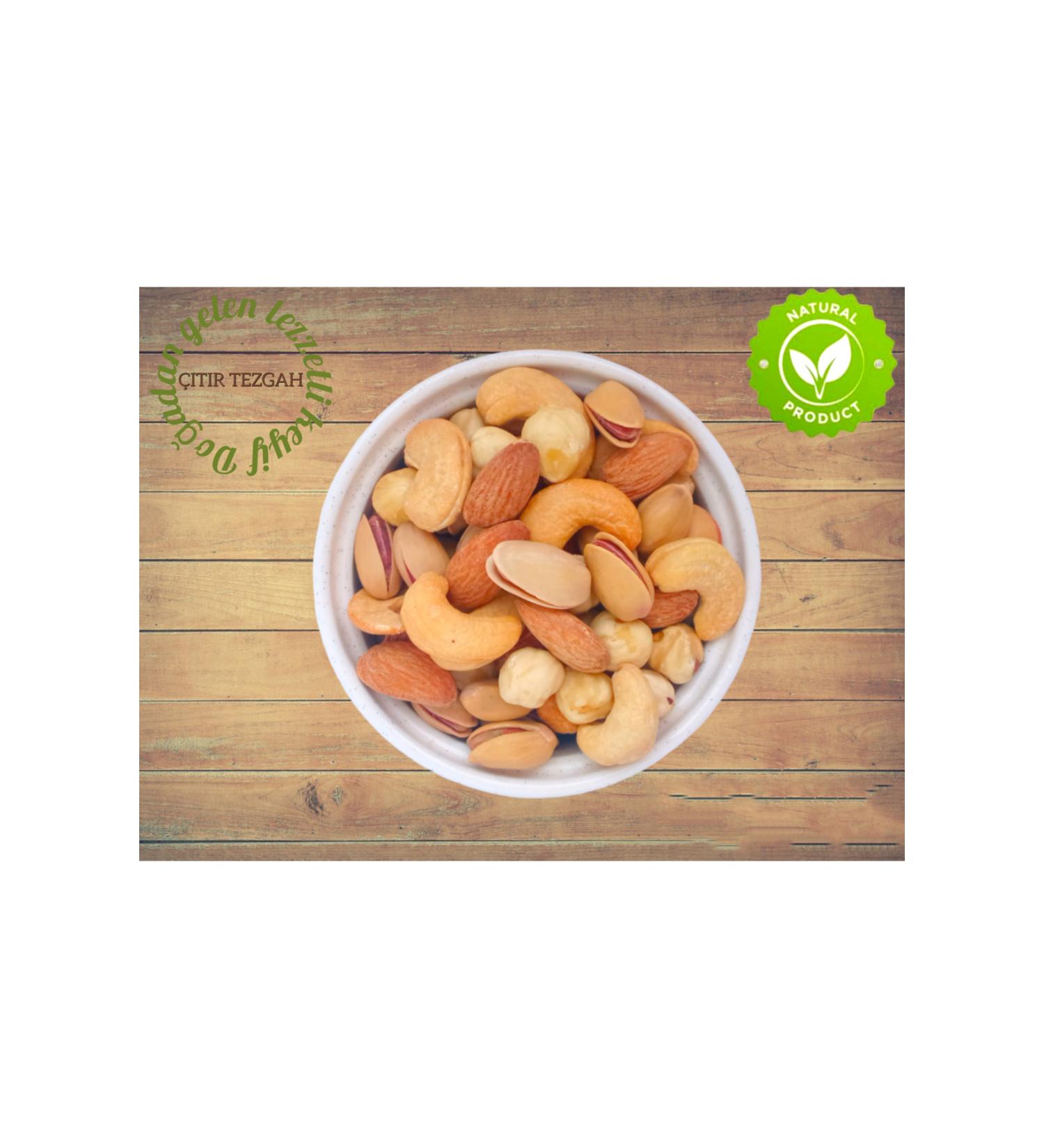 CRISPY TEZGAH Luxury mixed nuts roasted cashew pistachio almond hazelnut salted peanut 1000 gr