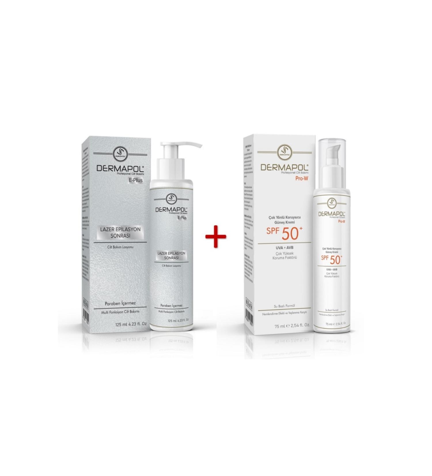 Dermapol After Laser Epilation Skin Care Lotion E-plus Spf 50 Sun Cream. Moisturizing and Repairing