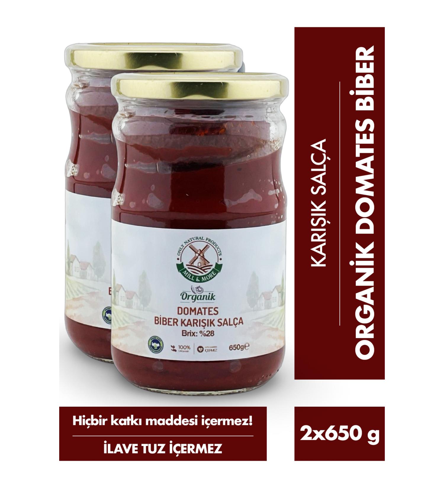 Mill & More Only Natural Products 2-pack Organic Unsalted Tomato Pepper Mixed Paste 650 G - Buy Online on GoSupps.com