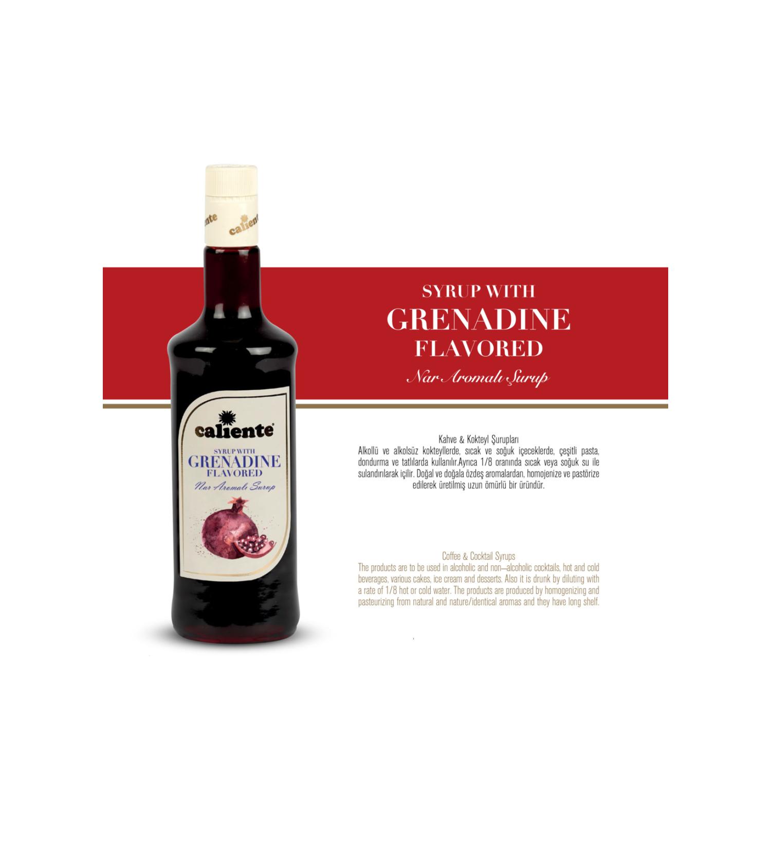 CAL ENTE Caliente Pomegranate Flavored Syrup 70 cl Glass Bottle
