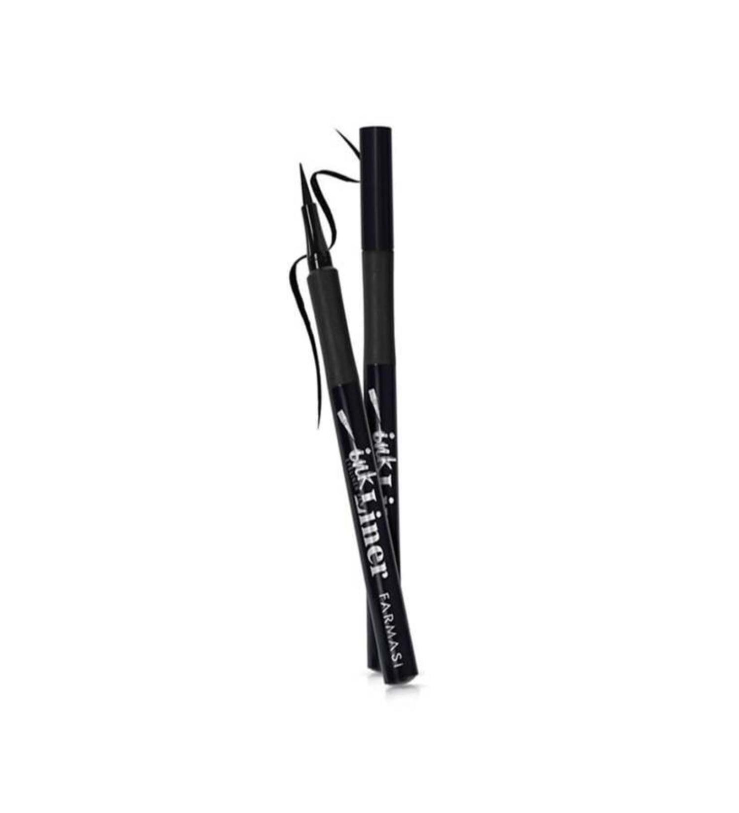 Farmasi Ink Liner Black 1.2 ml | Permanent Intense Black Fine-Tip Eyeliner - Buy Online on GoSupps.com