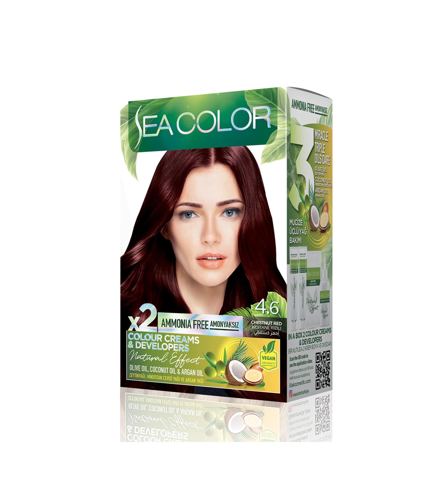 Sea Color Ammonia-Free Vegan Natural Nourishing Permanent Hair Dye0 White Cover (1 PACK 2 x 50 ML) - Buy Online on GoSupps.com