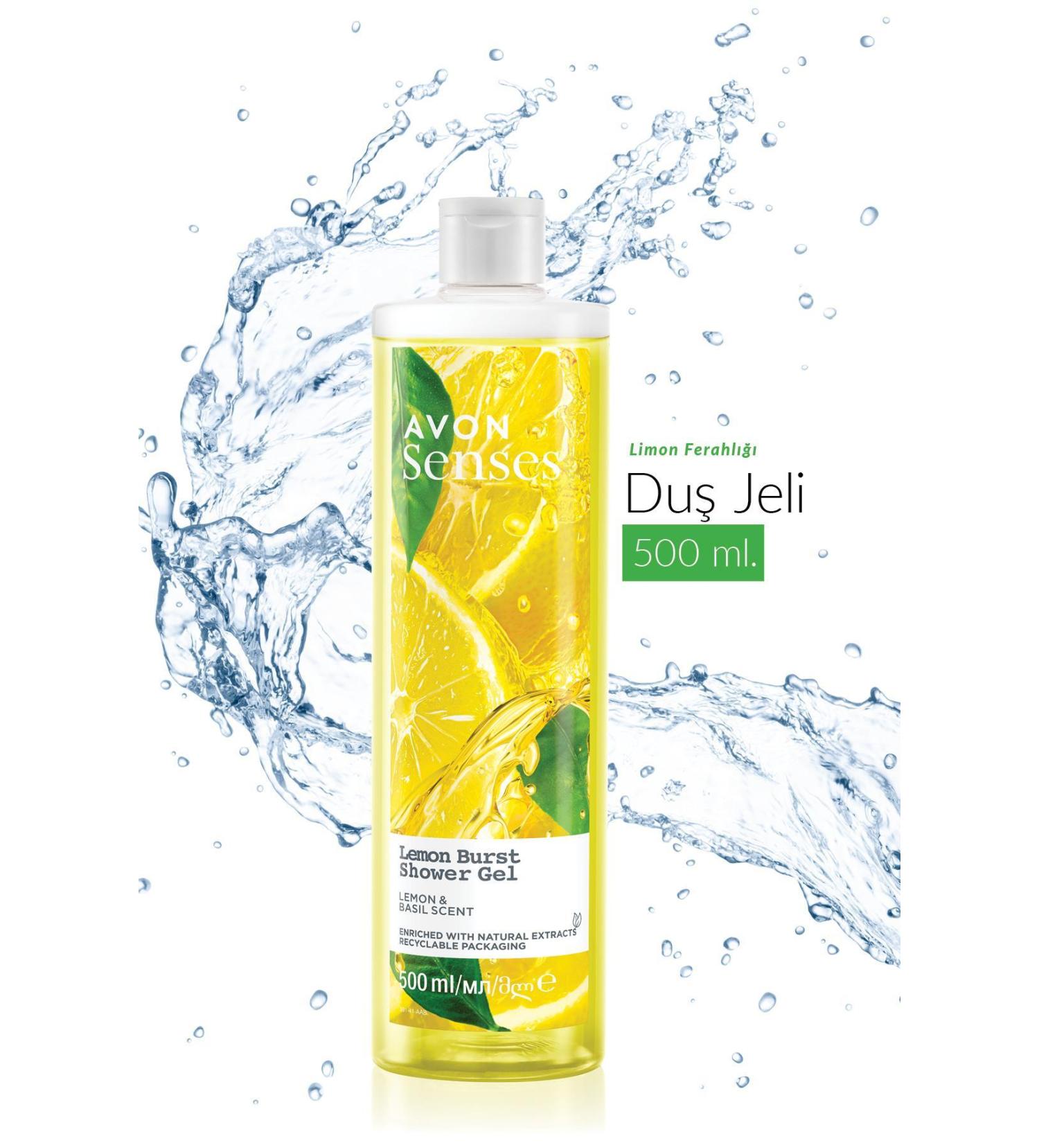 Avon Senses Lemon Burst Lemon and Basil Scented Shower Gel 500 Ml. - Buy Online on GoSupps.com