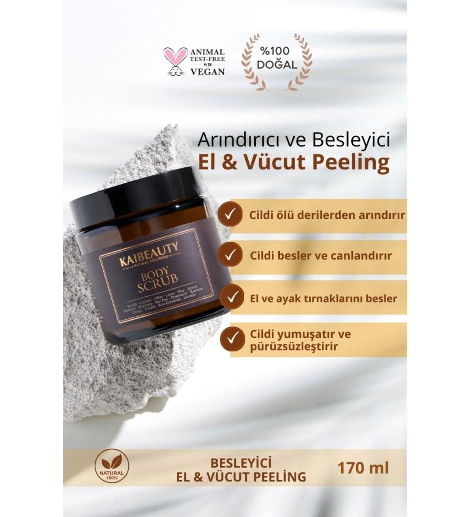 KAIBEAUTY Purifying and Nourishing Hand Body Peeling (0 NATURAL INGREDIENT BODY SCRUB) 170ml