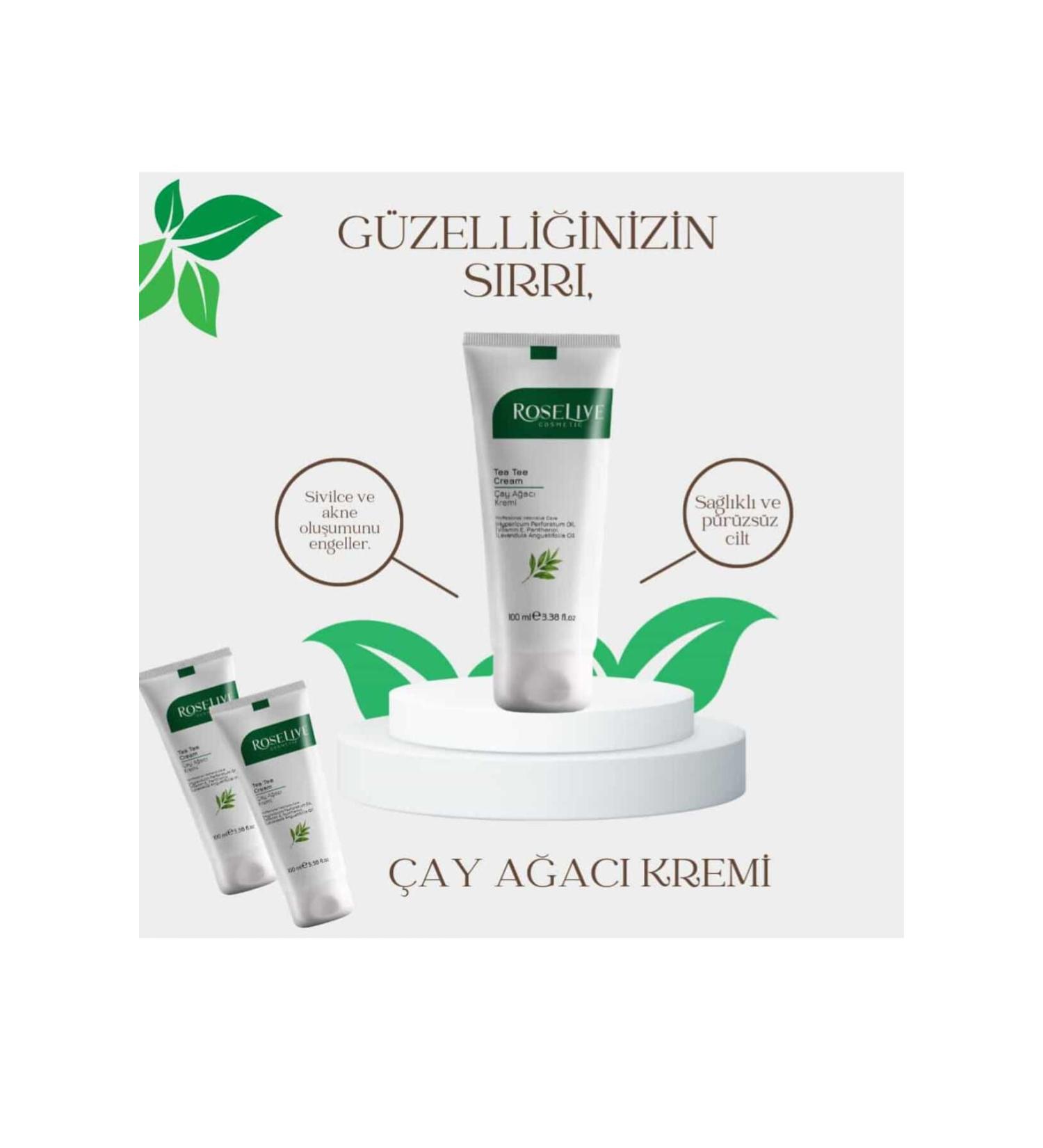 Roselive HMD Tea Tree Hand Face and Body Cream & Anti-Acne Moisturizing Skin Care Cream 100 ML