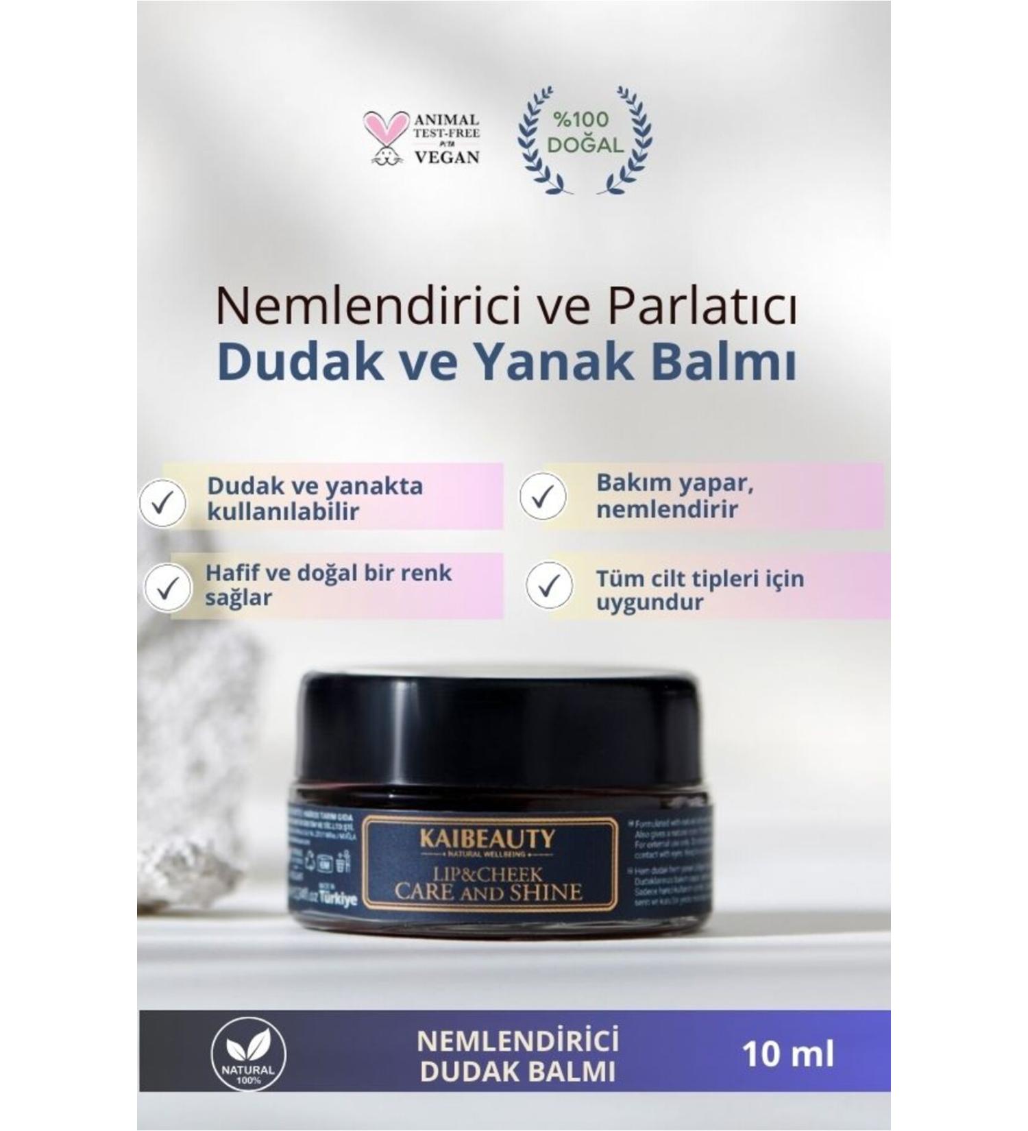 KAIBEAUTY Moisturizing and Shining Lip and Cheek Balm (0 NATURAL INGREDIENT LIP & CHEEK BALM) 10ml