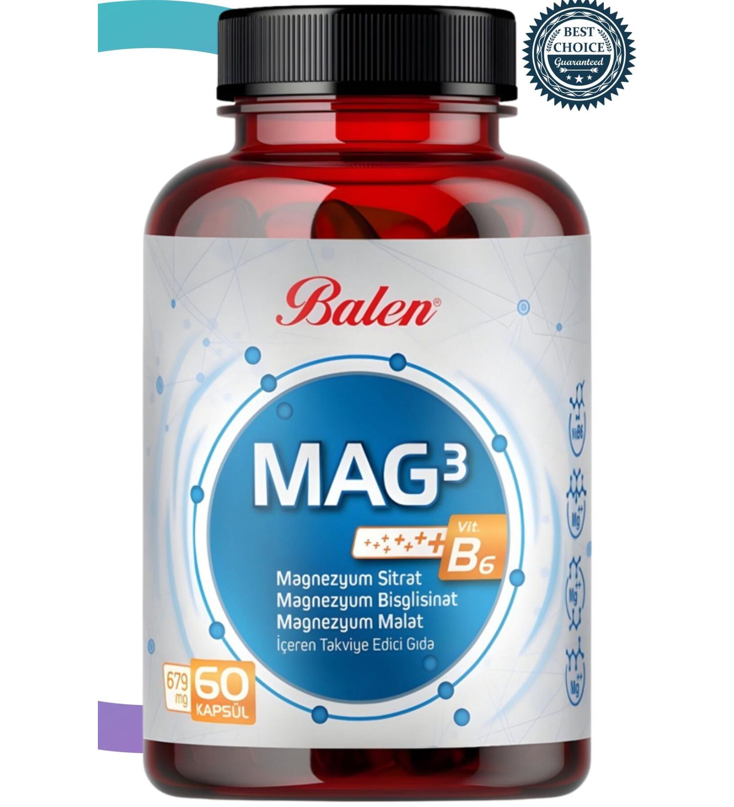 Balen Mag 3 Magnesium Citrate Bisglycinate Malate 679 Mg 60 Capsules