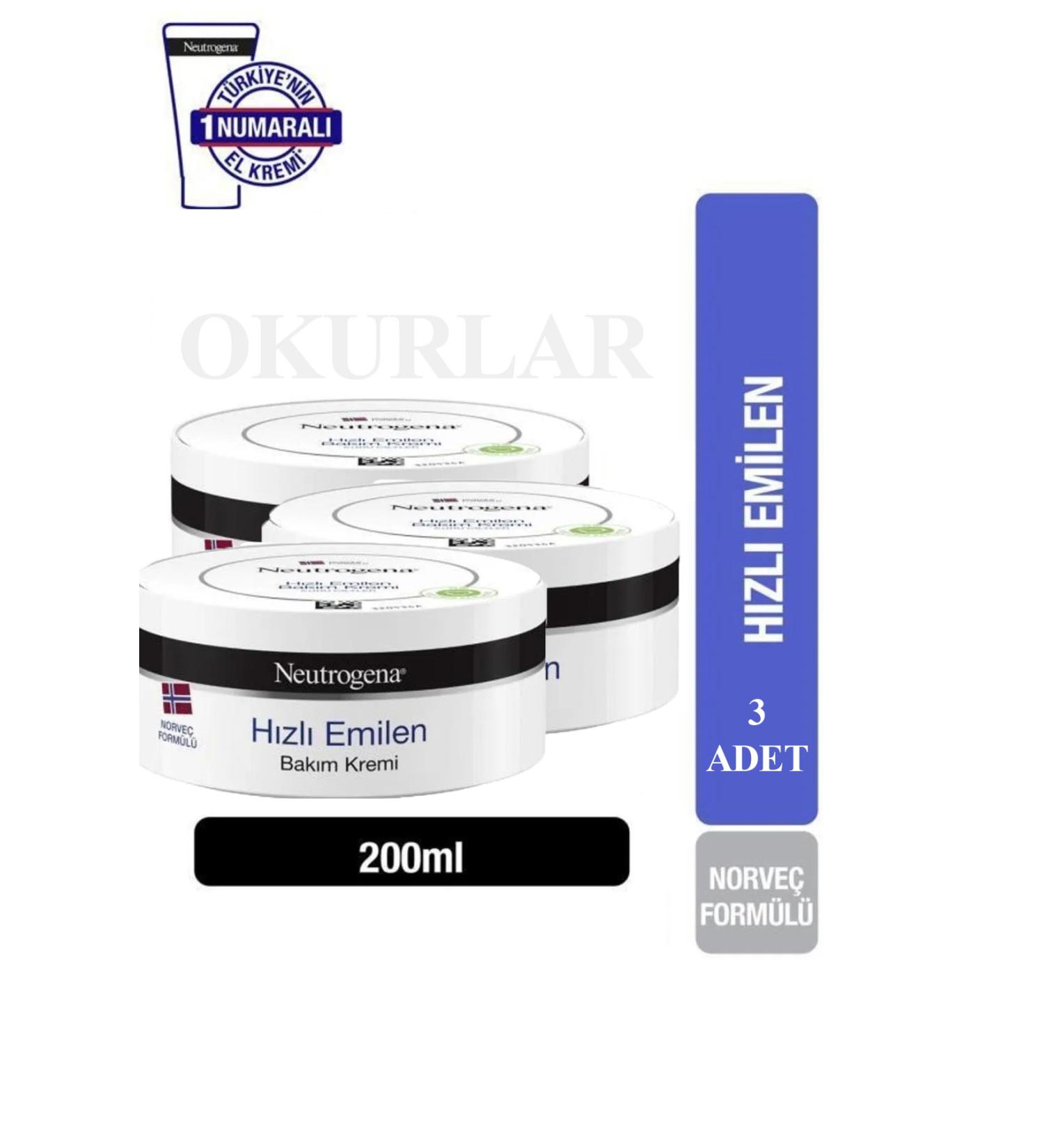 Neutrogena Fast Absorbing Care Cream 200 Ml 3 PCS