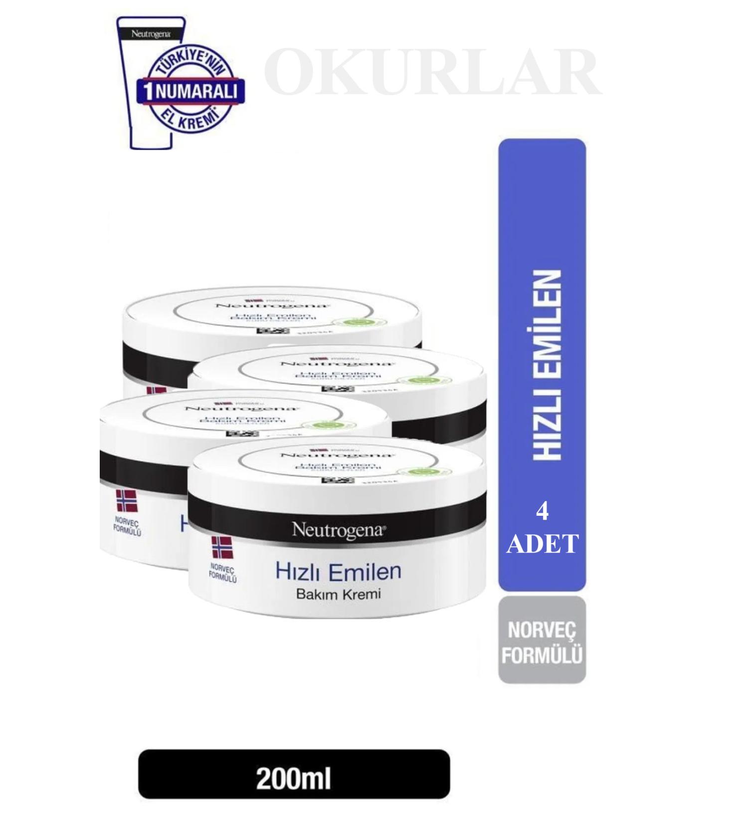 Neutrogena Fast Absorbing Care Cream 200 Ml 4 PCS