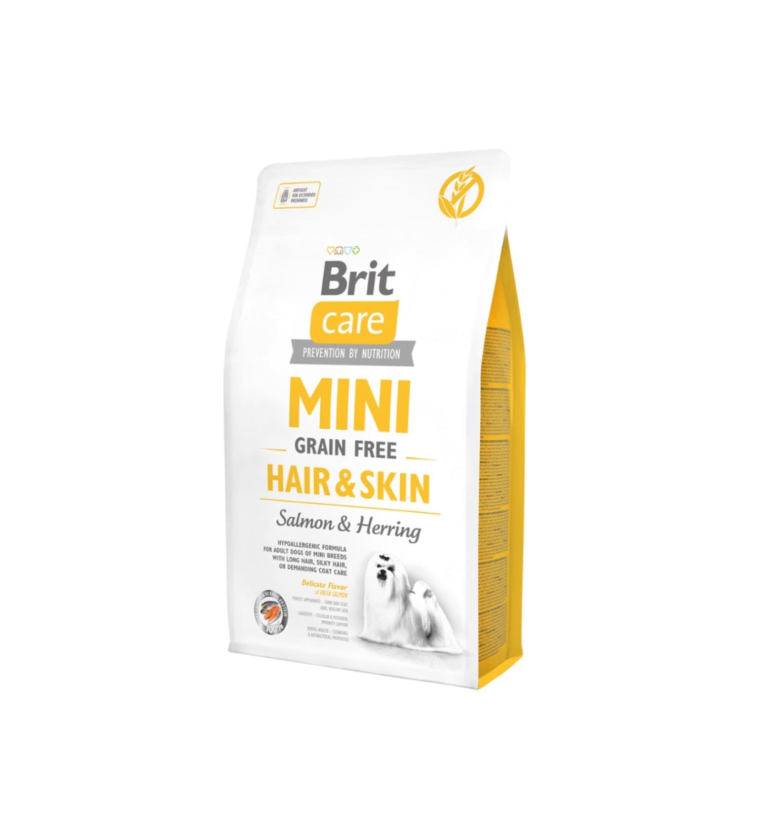 Brit Care Grain-free Mini Hair Skin 7kg Adult Salmon Herring Adult Dog Food