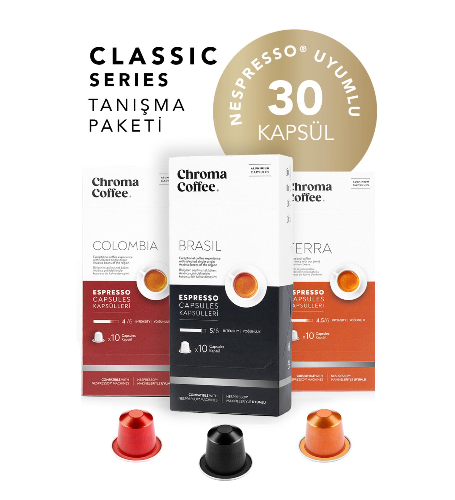 Chroma Coffee Classic Series Introduction Package 30 Nespresso Compatible Capsule Coffee - Buy Online on GoSupps.com
