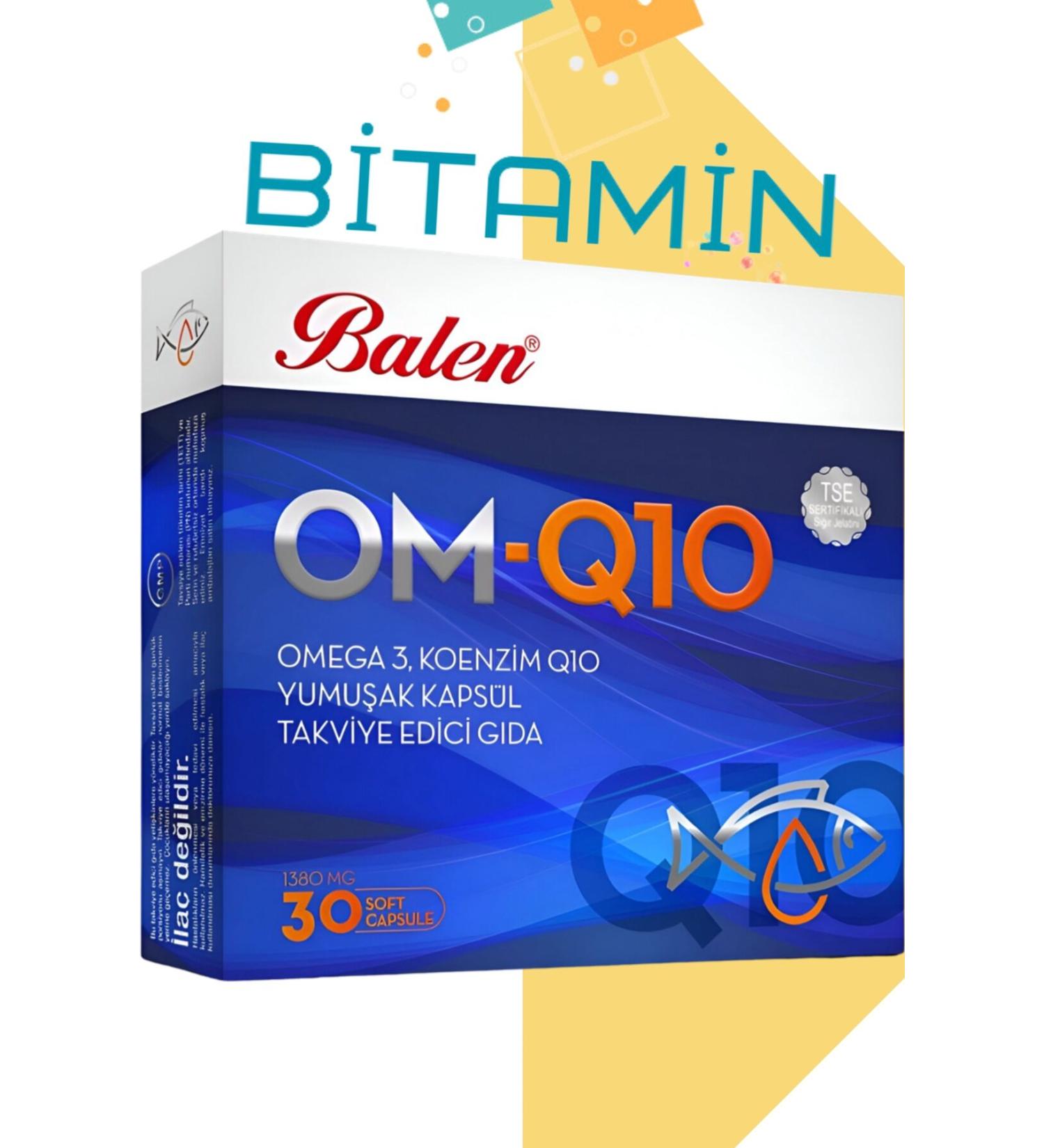 Balen Om-Q10 Softgel Containing Omega 3 and Coenzyme 1380 Mg 30 Softgels