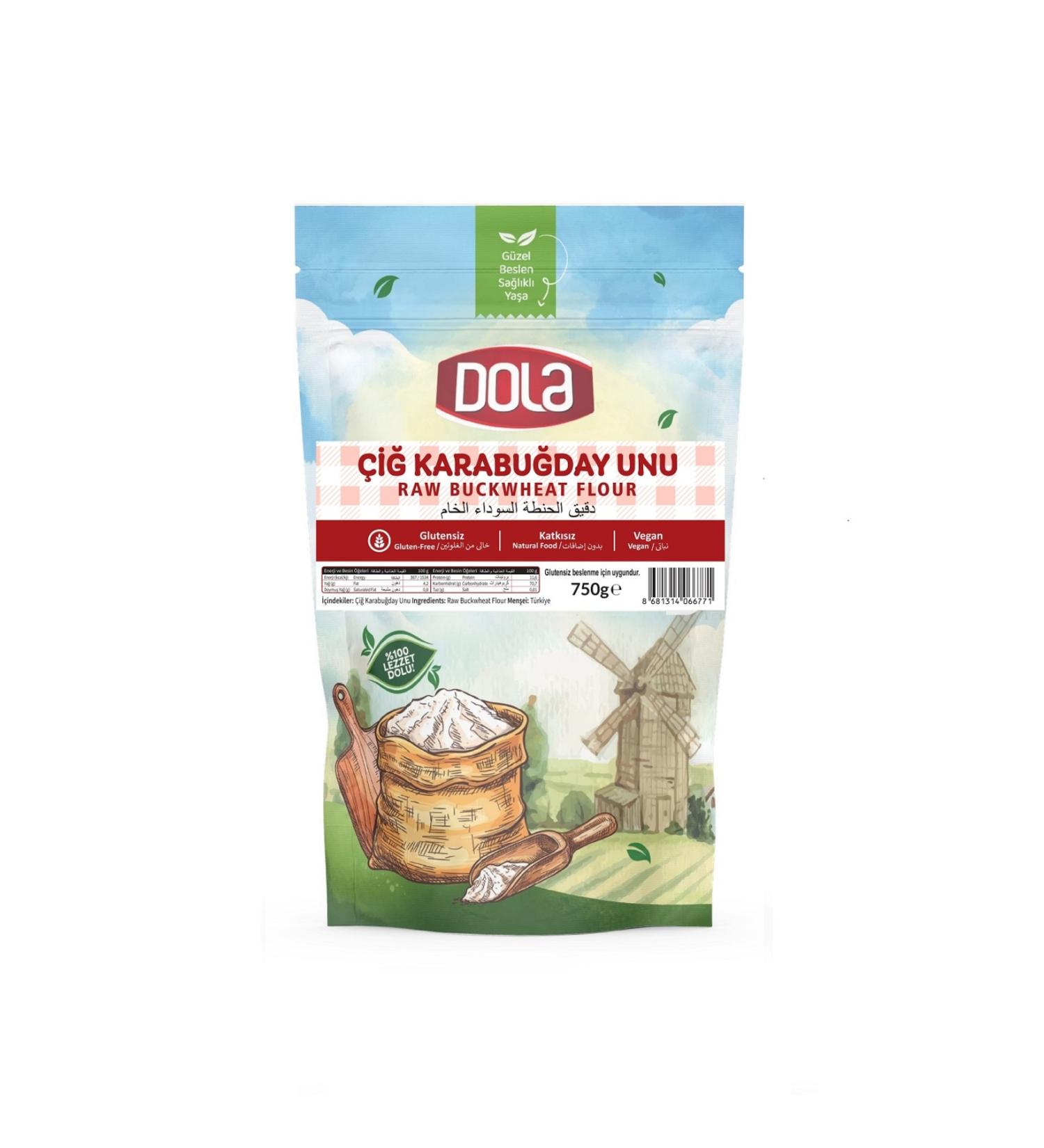 Dola Gluten Free Raw Buckwheat Flour 750 Gr