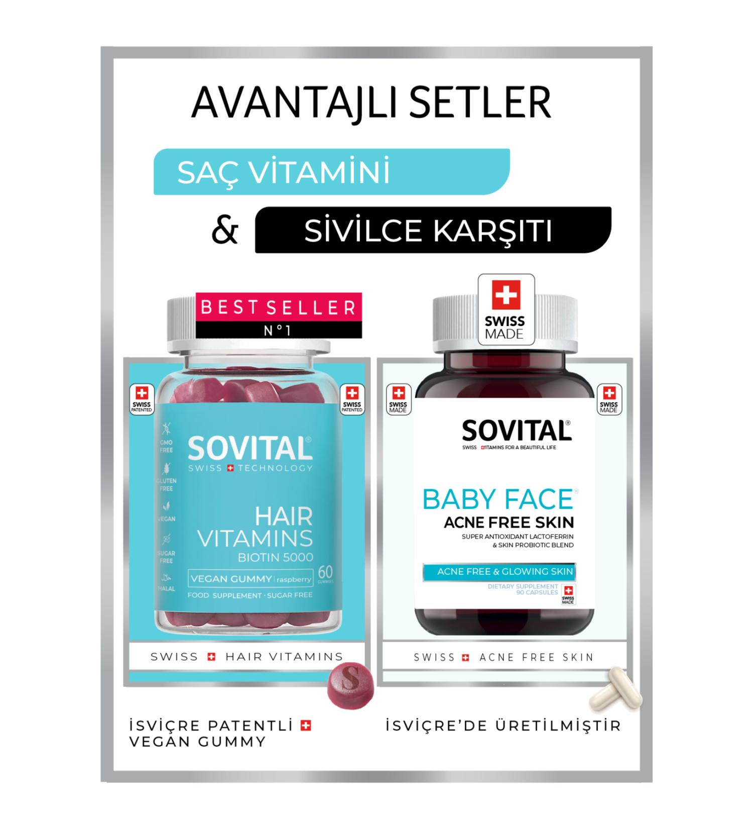 SOVITAL Advantageous Package - Hair Vitamin + Baby Face Acne - Buy Online on GoSupps.com