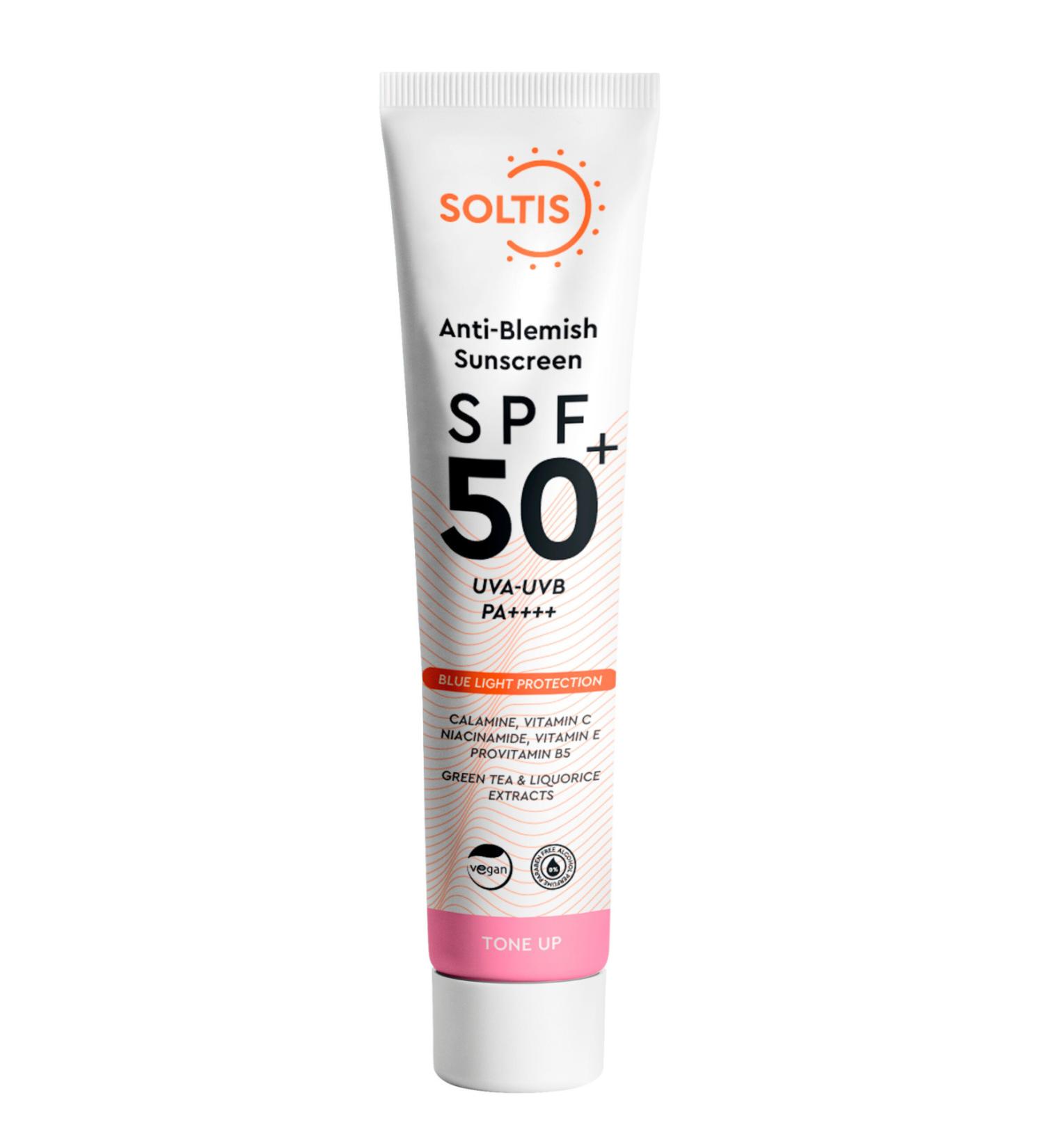 Soltis Anti-Spot and Tone-Equalizing Pink Sunscreen Cream SPF50+ Pa++++ 50 ml - Buy Online on GoSupps.com