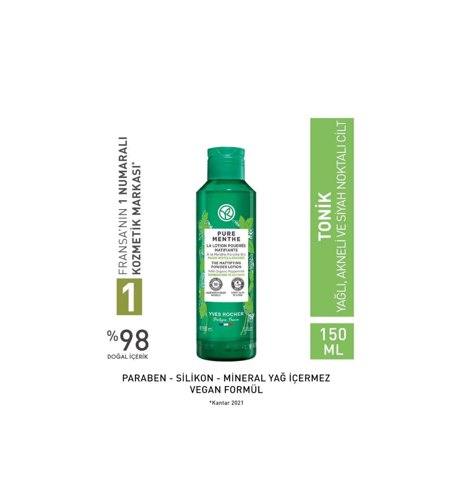 Yves Rocher Pure Menthe-Instant Mattifying Purifying Toner with Prebiotic & Glycolic Acid 150ML - Buy Online on GoSupps.com