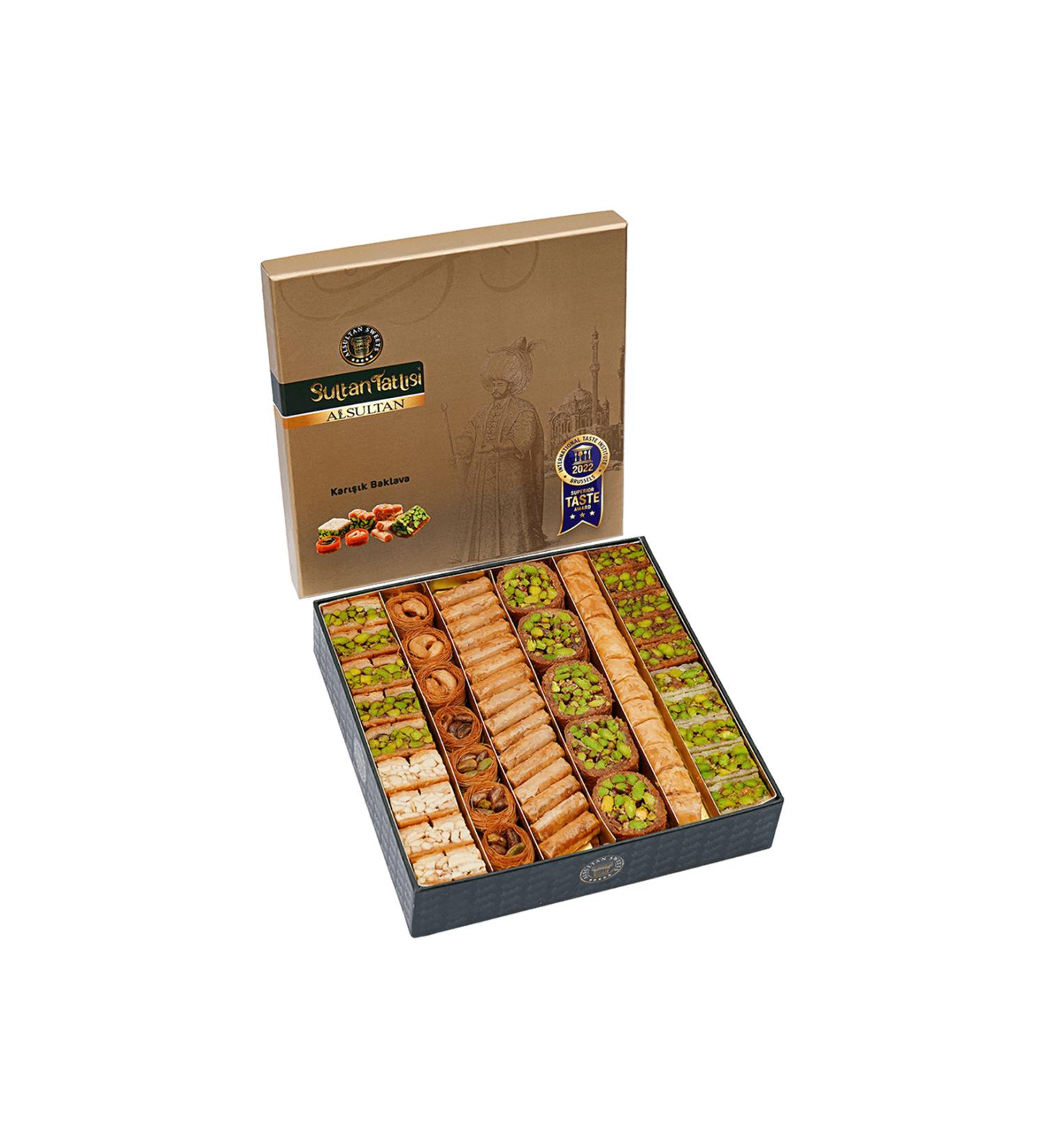 ALSULTAN SWEETS Mixed Baklava - 6 Flavor Collection Kraft Box 1000 gr - Buy Online on GoSupps.com