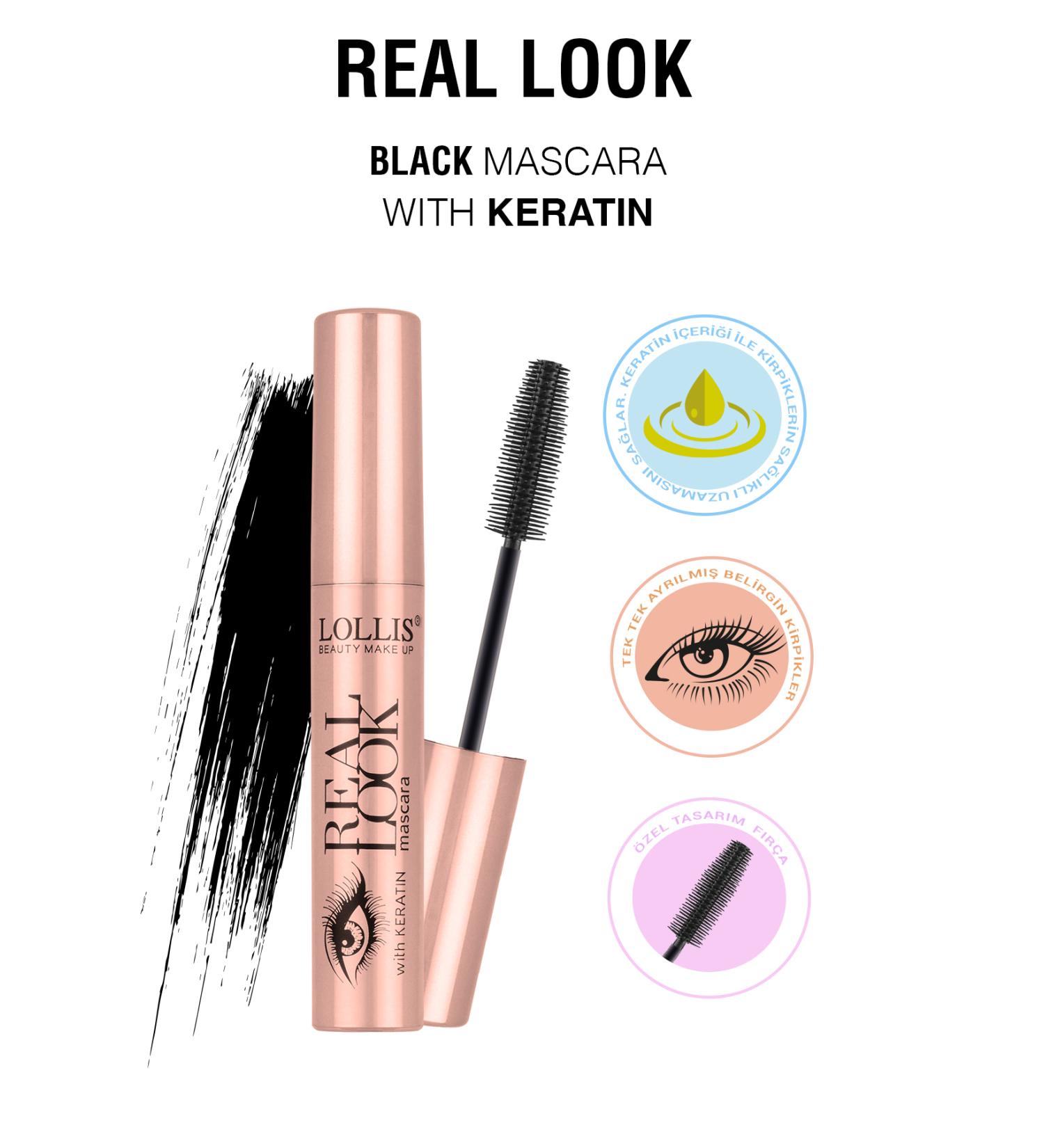 Lollis Real Look Mascara With Keratin / Keratin Content Real Look Mascara / Mascara - Buy Online on GoSupps.com