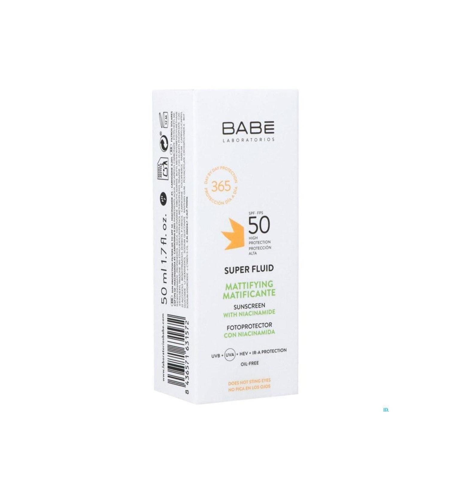Babe Super Fluid Sunscreen Mattifying Spf50 50 ml