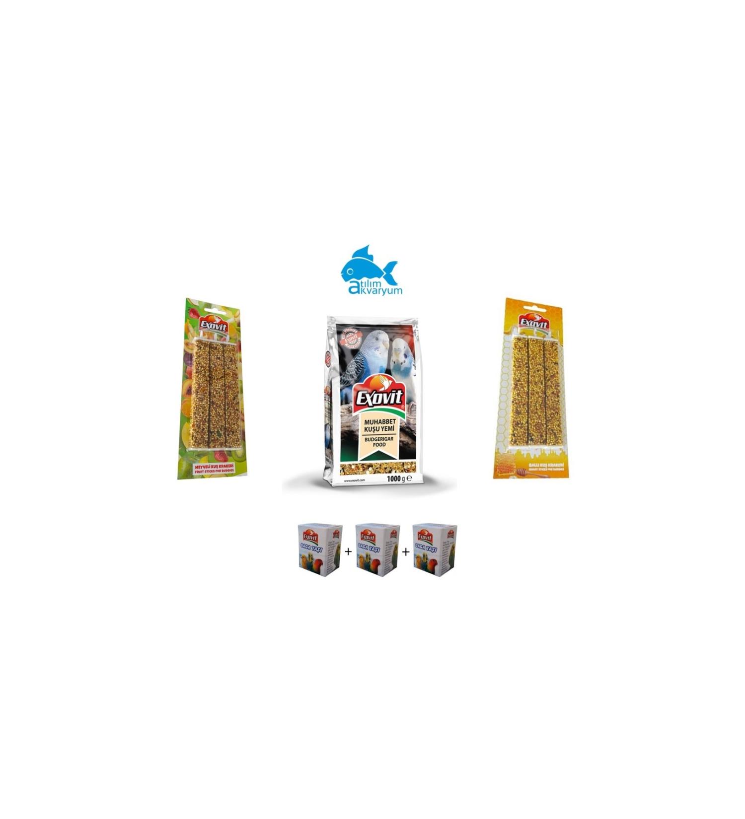 At l m Aquarium Bird Food Set Mixed Food Crackers and Beak Stone