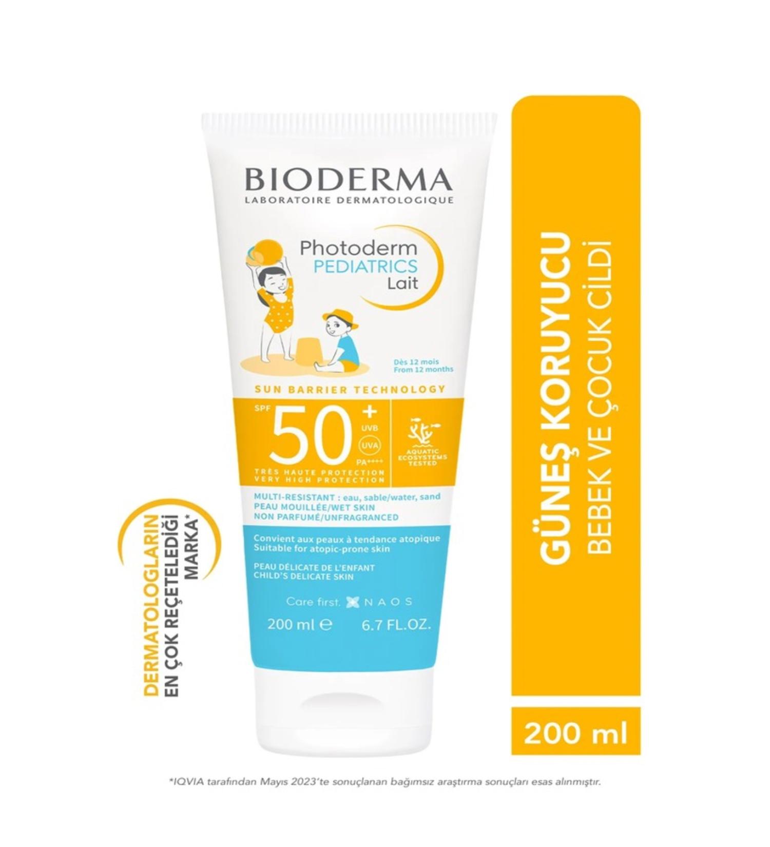 Bioderma Photoderm PEDIATRICS Lait SPF50+ sunscreen for children and babies in milk form (200 ml)