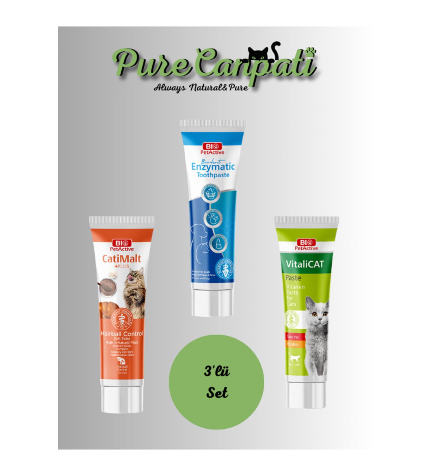 PureCanpati Cat Multivitamin Paste CatiMalt and Oral Care Paste Set