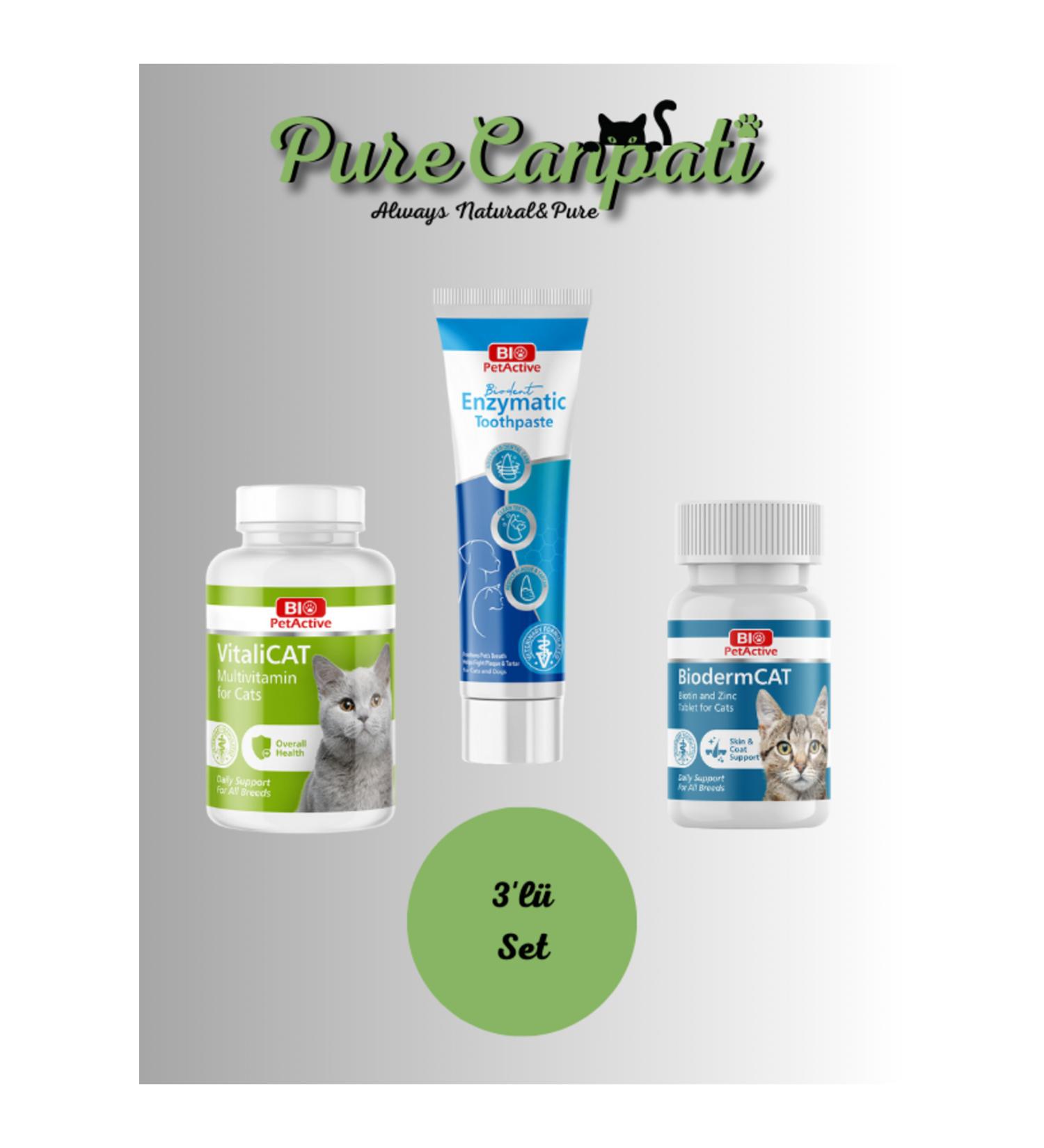 PureCanpati Cat Multivitamin Toothpaste and Biotin Zinc Set
