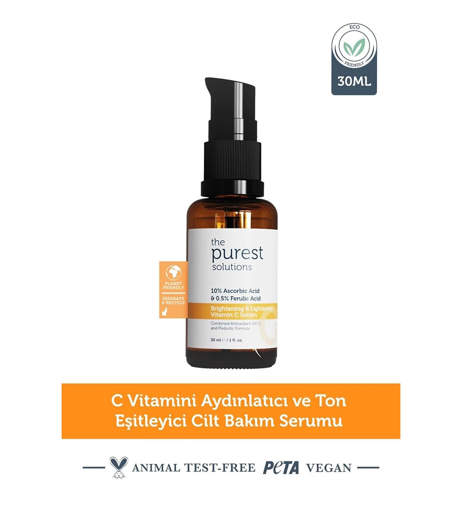 The Purest Solutions The Purest SolutionsC Vit Brightening and Tone Equalizing Care Serum 30 ml Ascorbic Acid - Buy Online on GoSupps.com