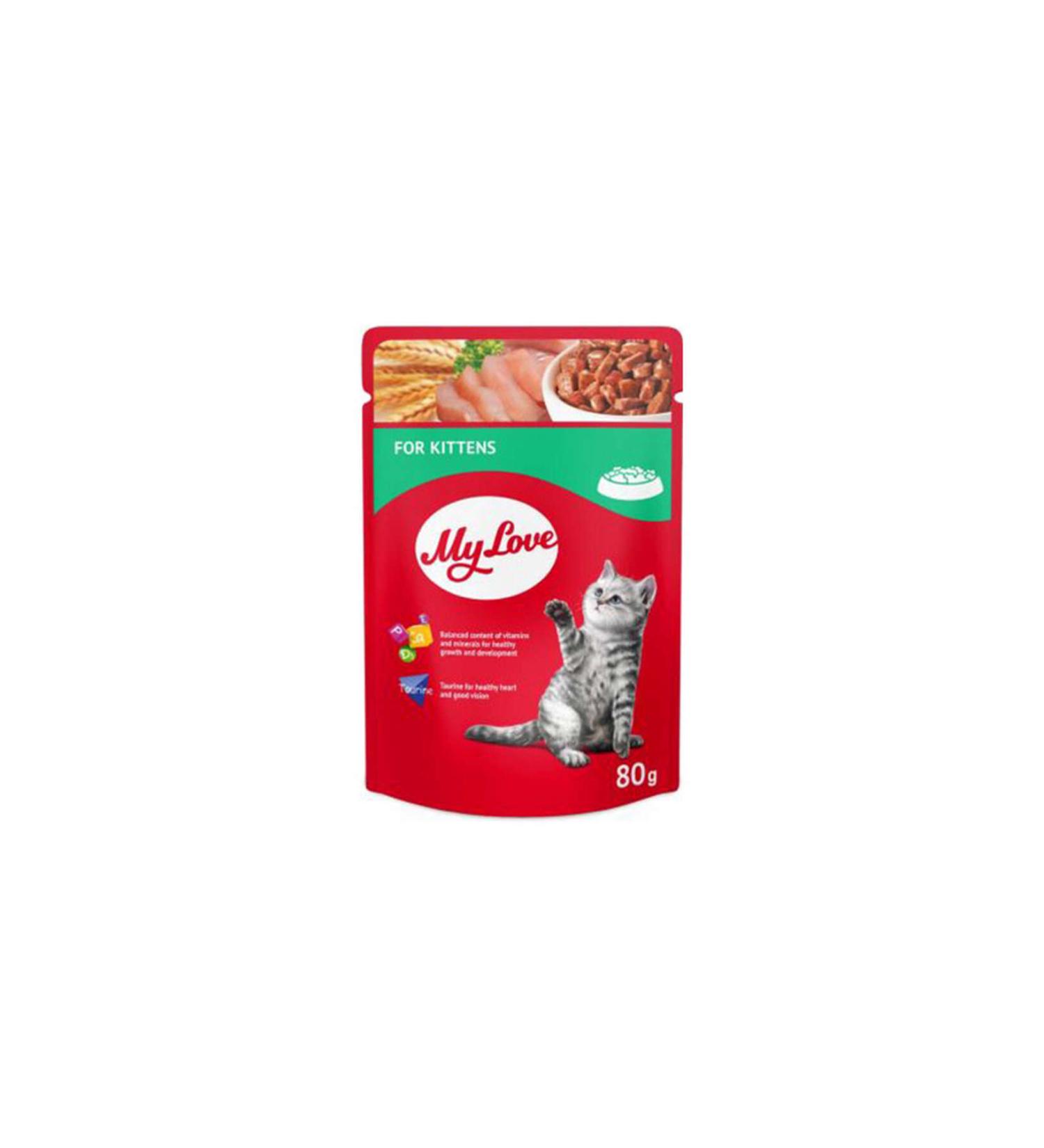 mylove MY LOVE FOR KITTENS POUCH CAT FOOD 80 GR X 6 PIECES 326107