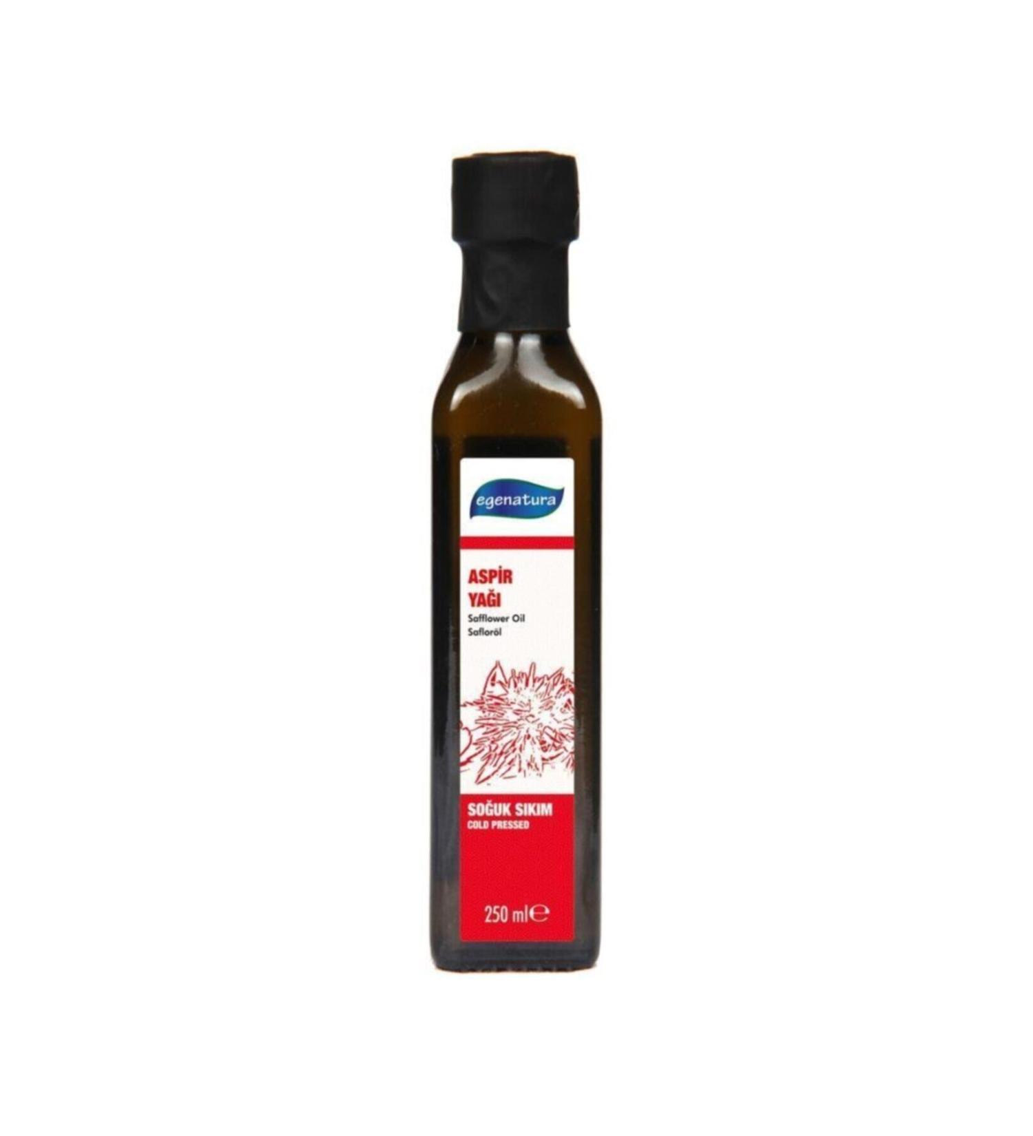 egenatura Safflower Oil 250 Ml - Cold Pressed & Glass Bottle