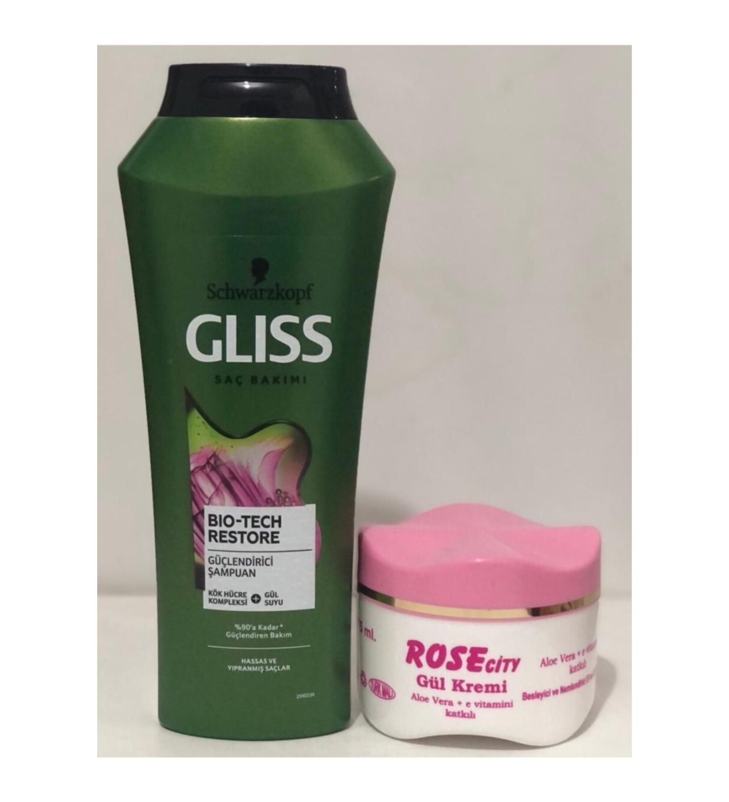 Buy Gliss Bio Tech Restore Shampoo and Get Rose City 275 ml Aloe Vera Cream as a Gift