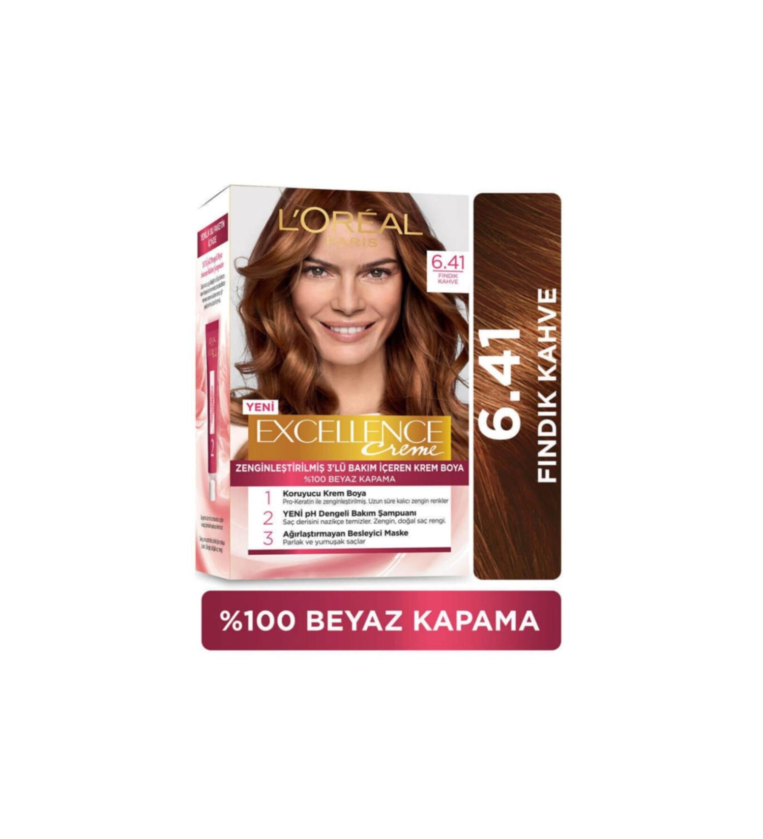 L'Oreal Paris Excellence Cream 6.41 Hazelnut Brown - Buy Online on GoSupps.com